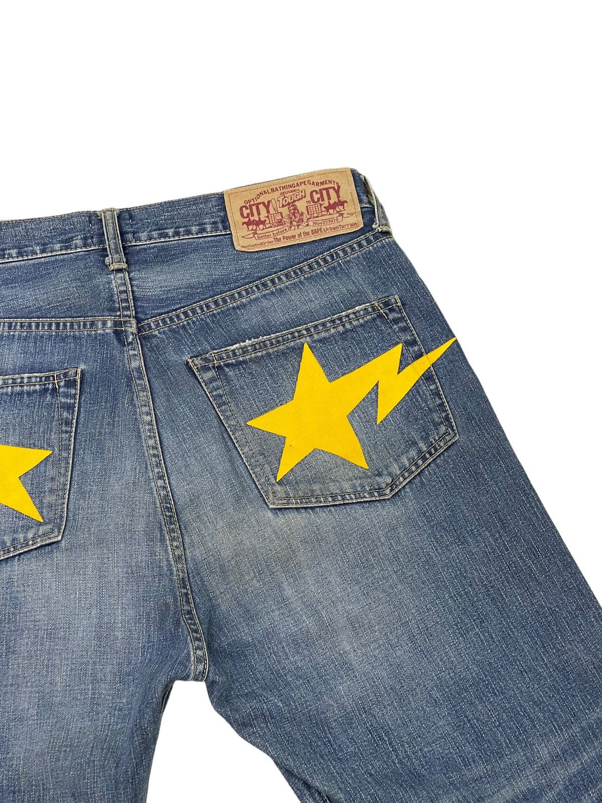 Bape Bape Sta Jeans Nigo Japan Faded Whisker Regular 1🟦9 Size US 33 - 9 Thumbnail