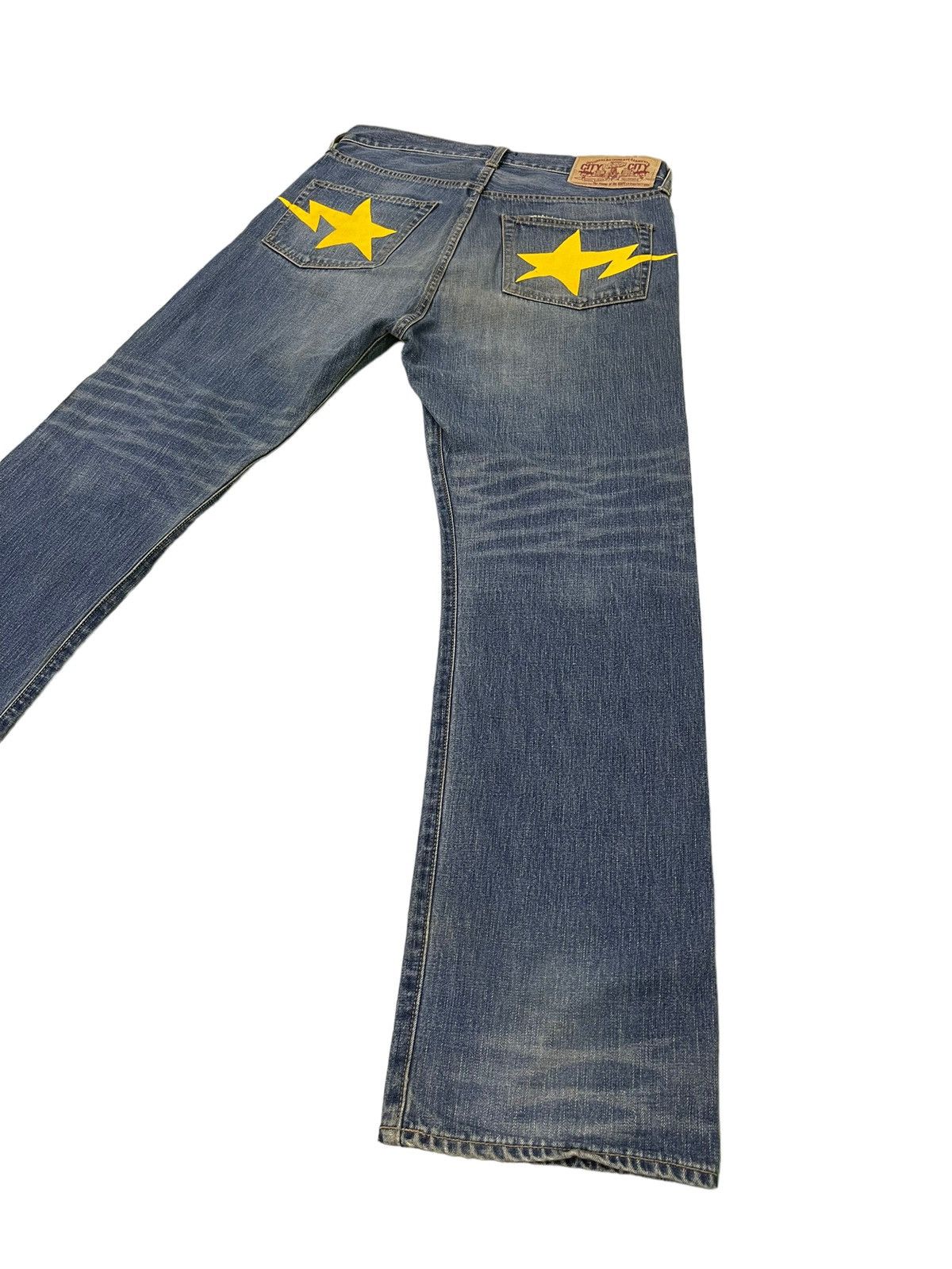 Bape Bape Sta Jeans Nigo Japan Faded Whisker Regular 1🟦9 Size US 33 - 3 Thumbnail