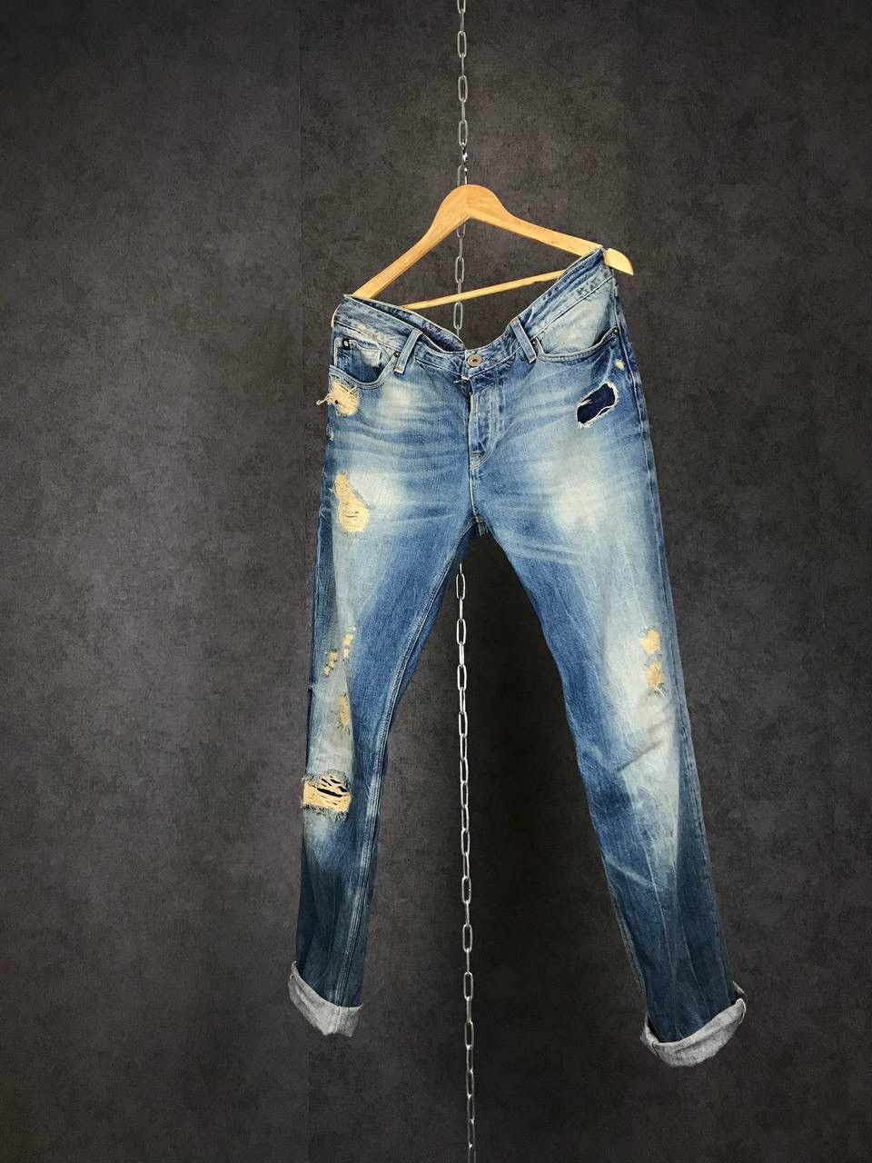 Japanese Brand Le temps des cerises distressed Japanese denim jeans Size US 36 / EU 52 - 3 Thumbnail