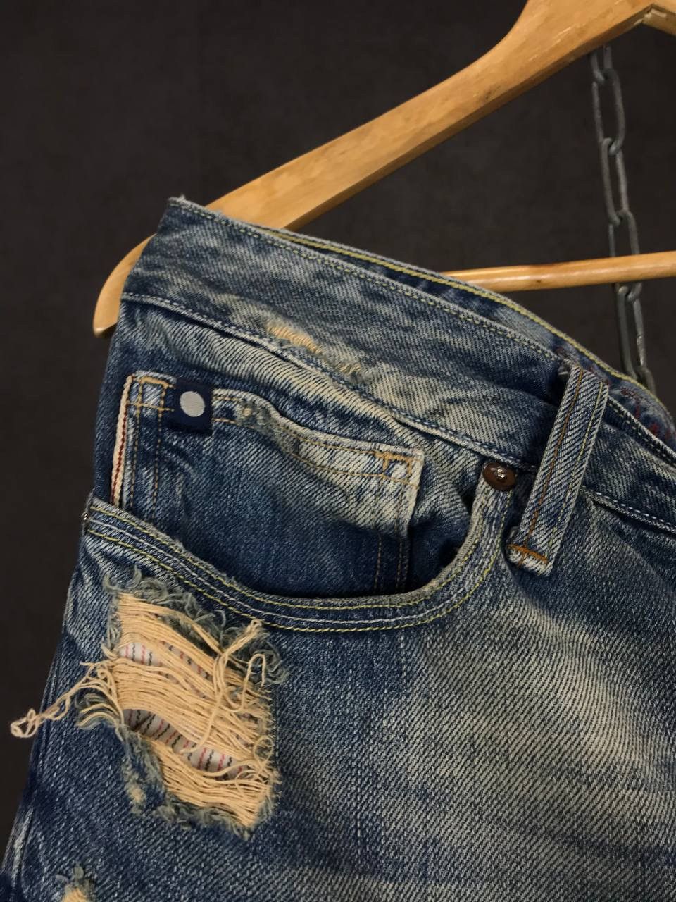 Japanese Brand Le temps des cerises distressed Japanese denim jeans Size US 36 / EU 52 - 8 Thumbnail