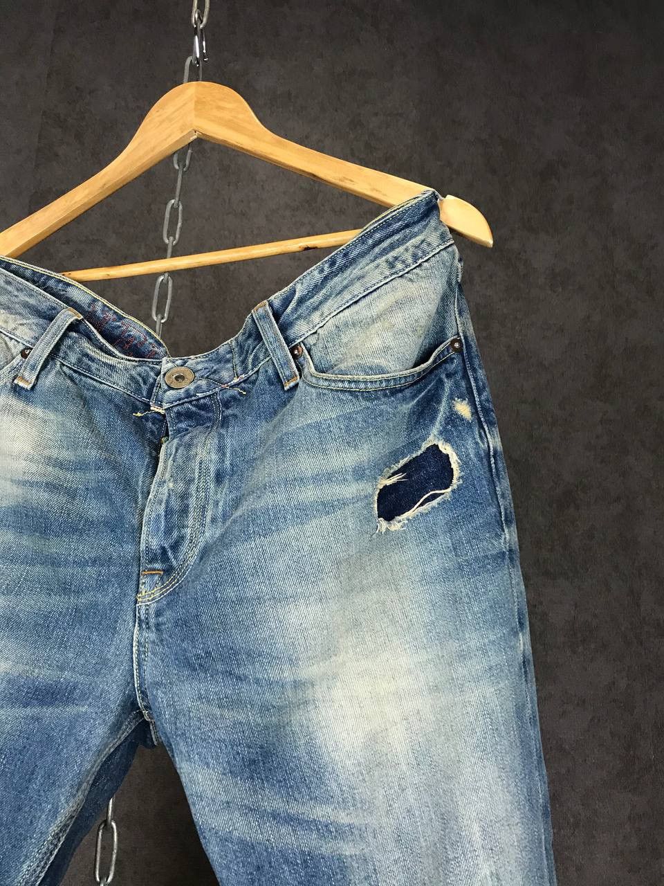 Japanese Brand Le temps des cerises distressed Japanese denim jeans Size US 36 / EU 52 - 4 Thumbnail