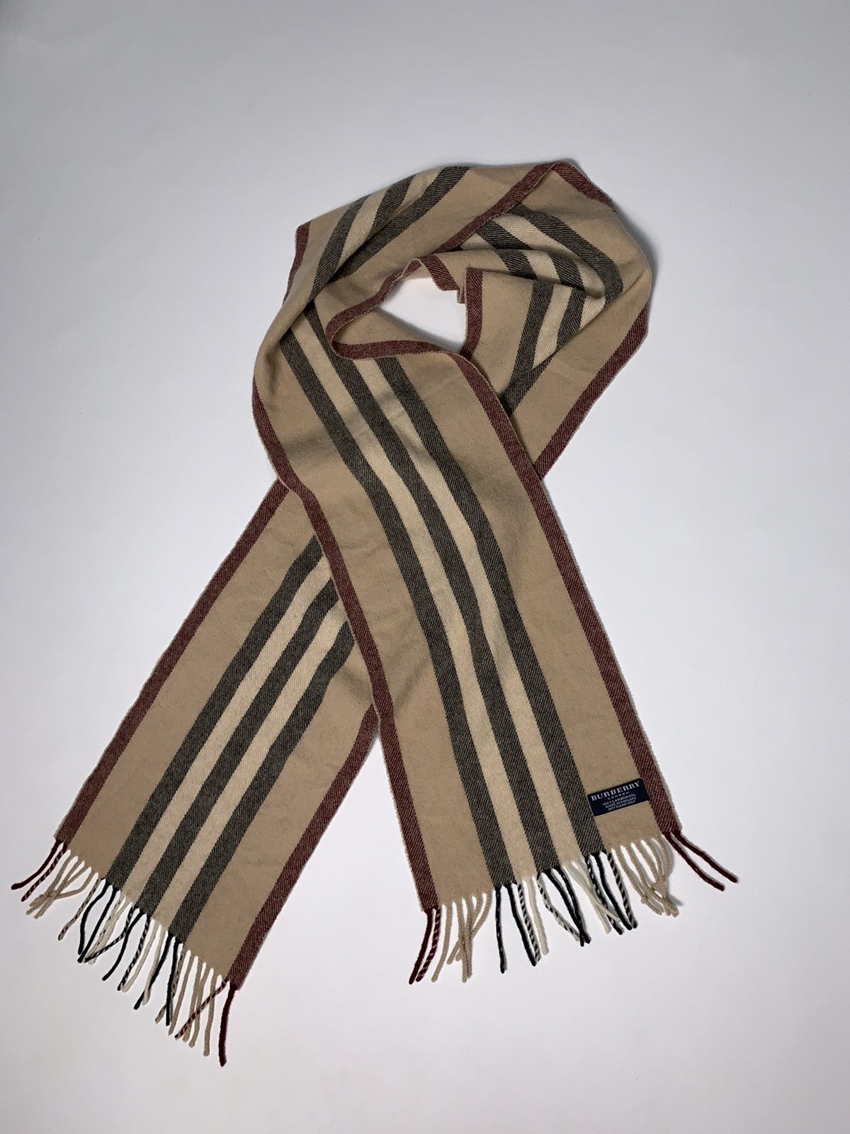 Burberry 🔥Burberry Nova Check Wool Scarf/Stripe Burberry Wool Scarf Size ONE SIZE - 1 Thumbnail