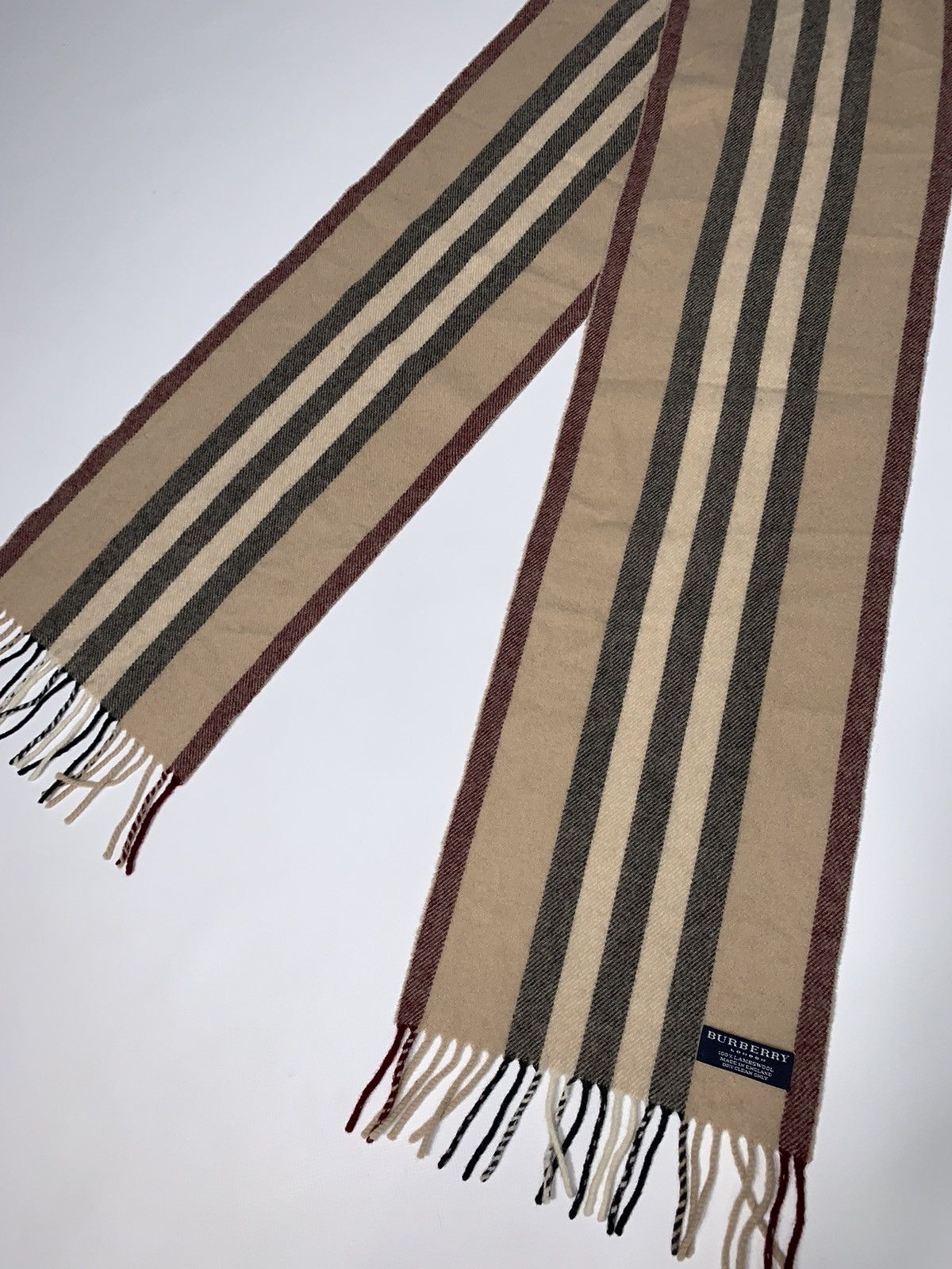 Burberry 🔥Burberry Nova Check Wool Scarf/Stripe Burberry Wool Scarf Size ONE SIZE - 4 Thumbnail