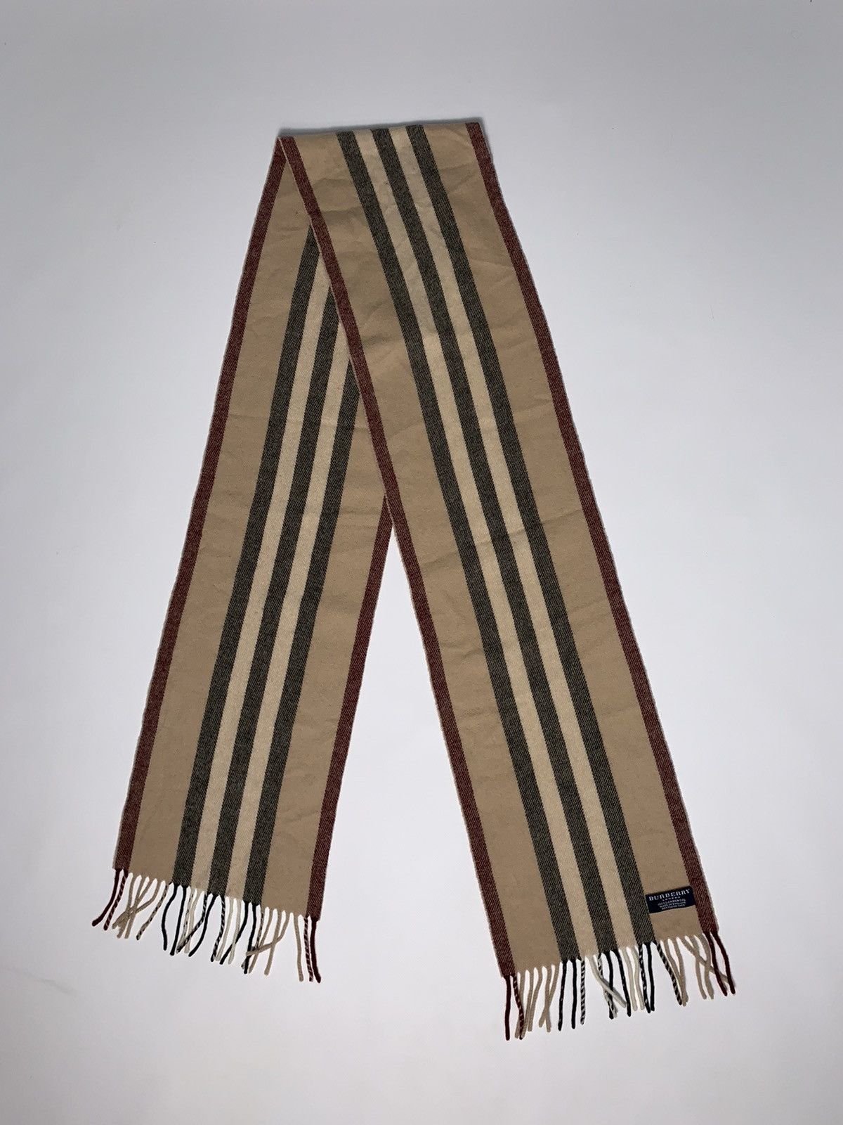 Burberry 🔥Burberry Nova Check Wool Scarf/Stripe Burberry Wool Scarf Size ONE SIZE - 3 Thumbnail