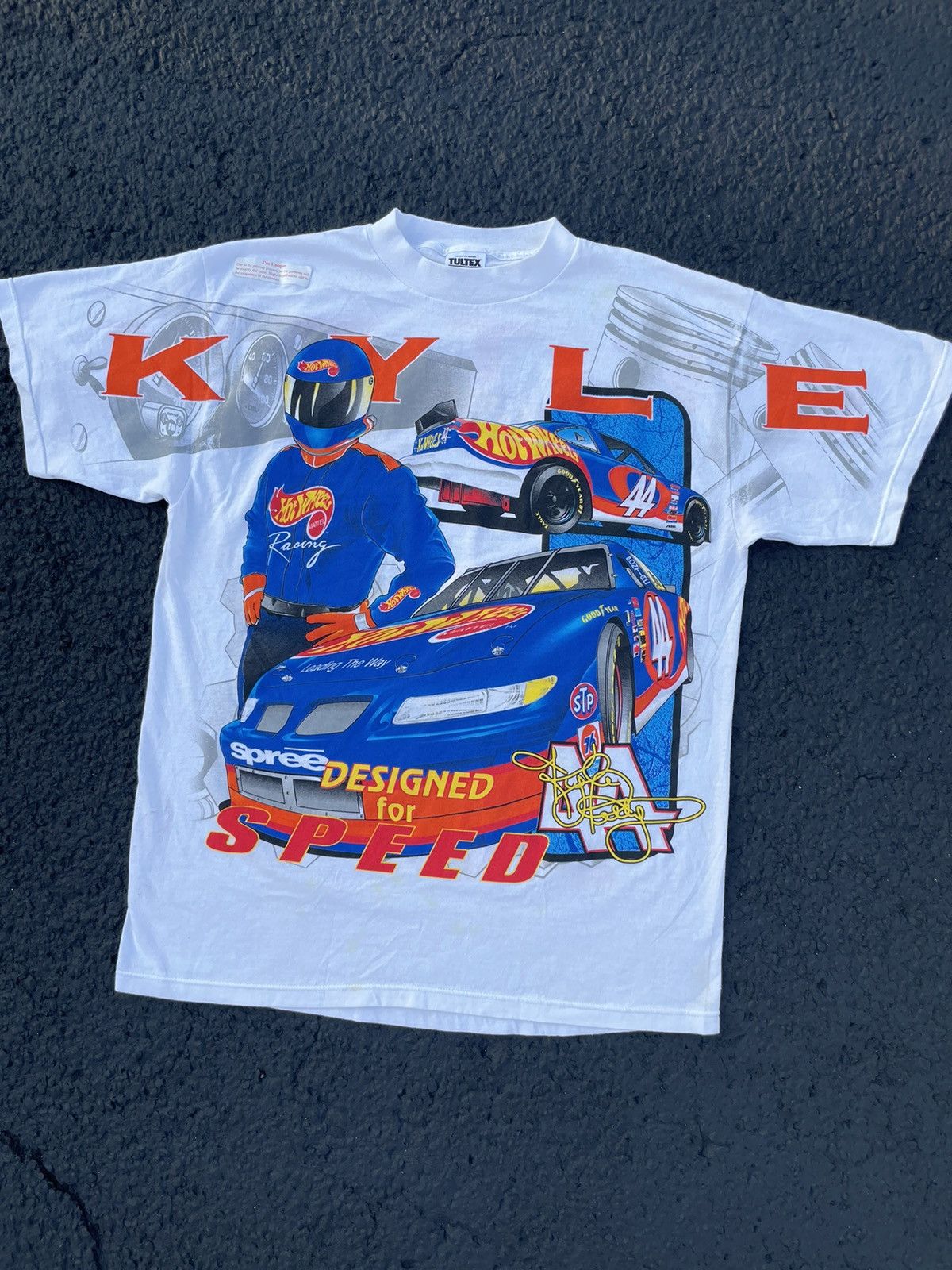 Vintage nascar hot wheels all over print Tee