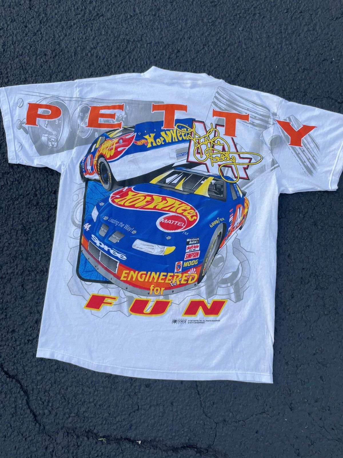 NASCAR × Vintage Vintage nascar hot wheels all over print Tee Size US XL / EU 56 / 4 - 3 Thumbnail