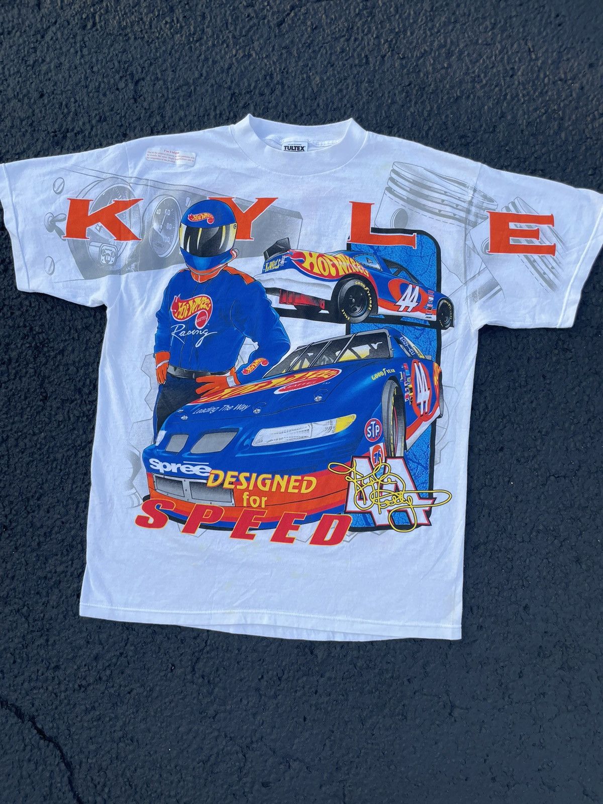 NASCAR × Vintage Vintage nascar hot wheels all over print Tee Size US XL / EU 56 / 4 - 2 Thumbnail