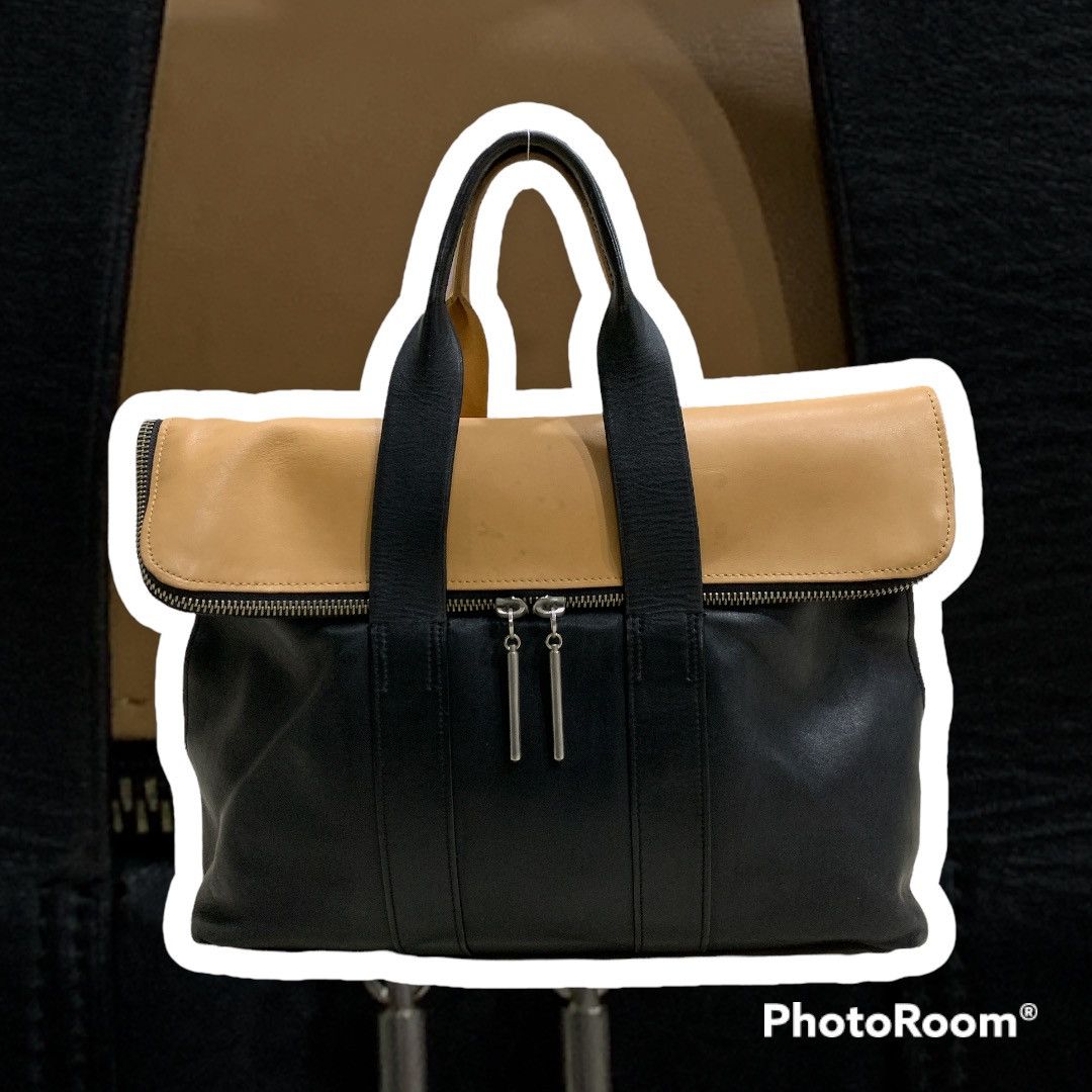 BEIGE BLACK 3.1 HOUR BAG FULL LEATHER RARE