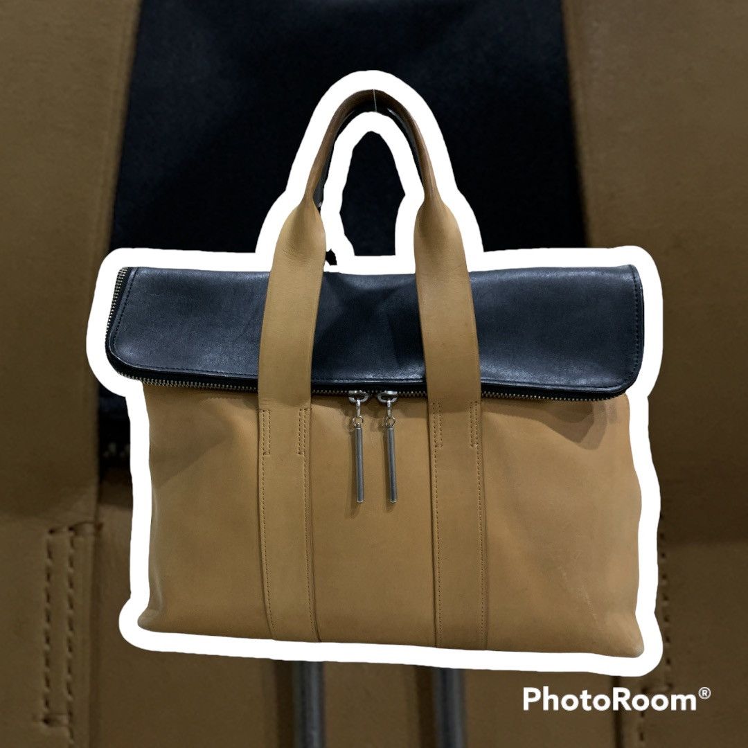 3.1 Phillip Lim BEIGE BLACK 3.1 HOUR BAG FULL LEATHER RARE Size ONE SIZE - 2 Thumbnail