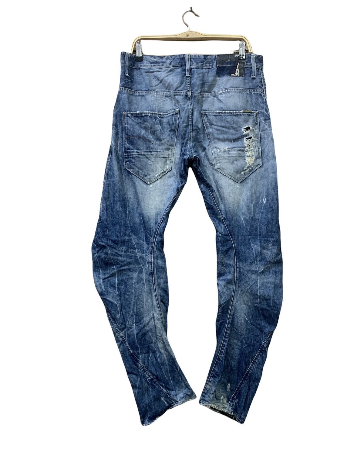 G-Star G STAR RAW Vintage Denim 3D Arc Slim Cleg Rider Biker Jeans Size US 33 - 2 Thumbnail