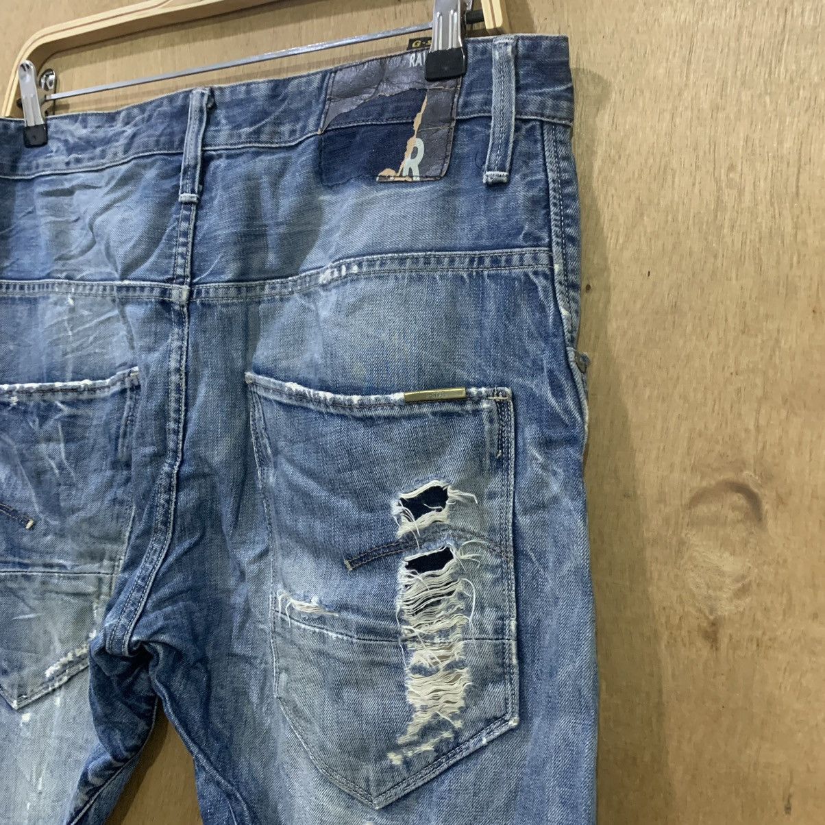 G-Star G STAR RAW Vintage Denim 3D Arc Slim Cleg Rider Biker Jeans Size US 33 - 15 Thumbnail