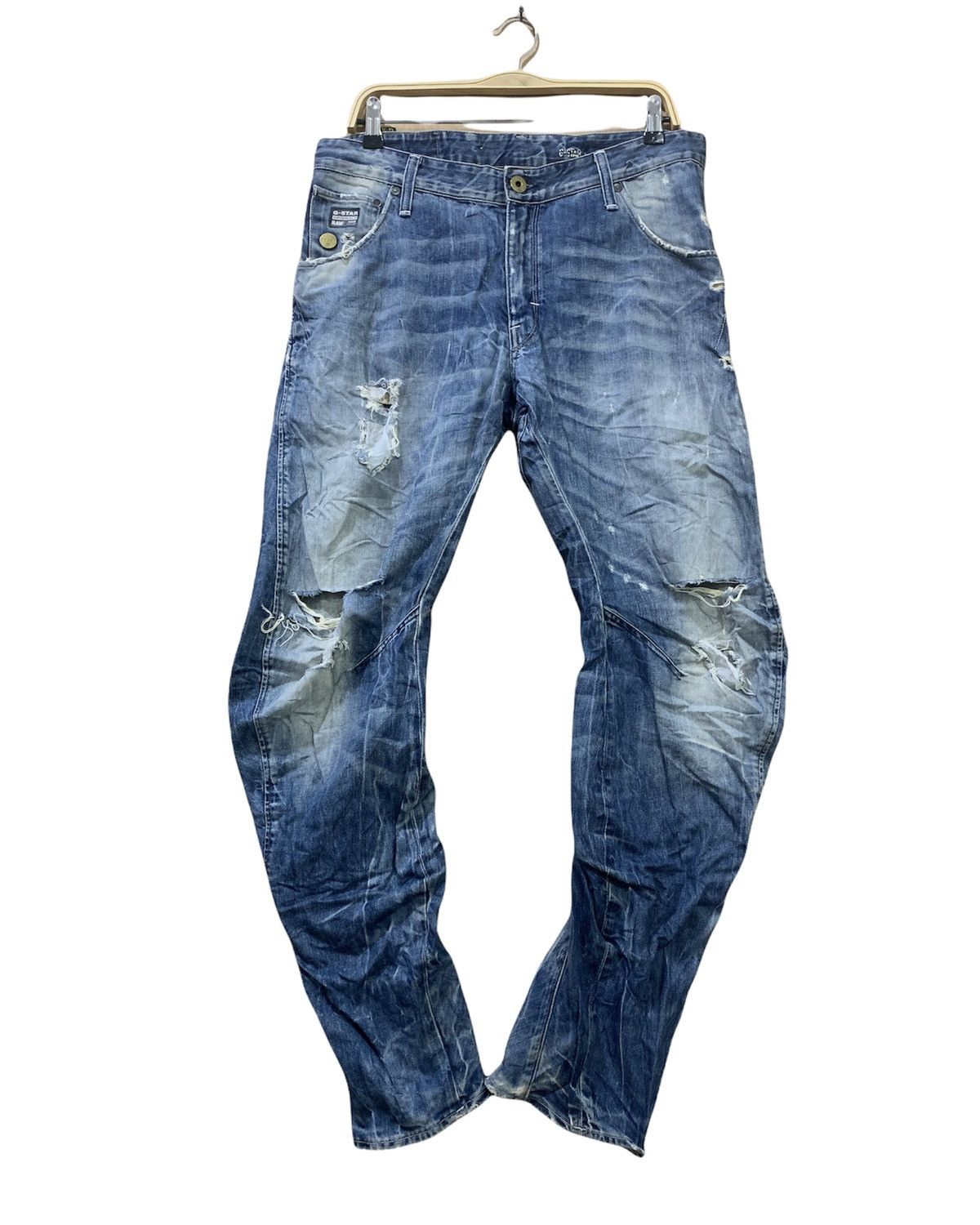 G-Star G STAR RAW Vintage Denim 3D Arc Slim Cleg Rider Biker Jeans Size US 33 - 1 Thumbnail