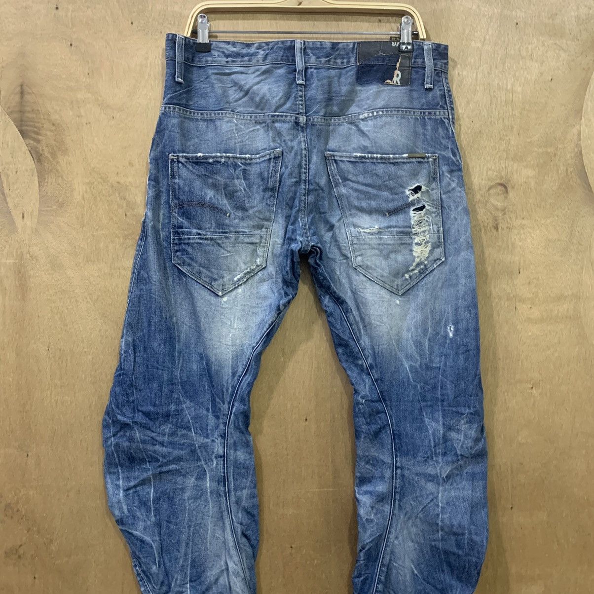 G-Star G STAR RAW Vintage Denim 3D Arc Slim Cleg Rider Biker Jeans Size US 33 - 12 Thumbnail