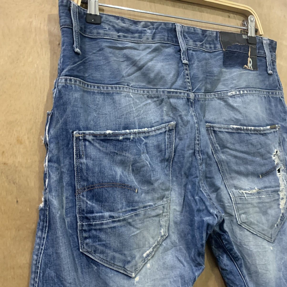 G-Star G STAR RAW Vintage Denim 3D Arc Slim Cleg Rider Biker Jeans Size US 33 - 14 Thumbnail
