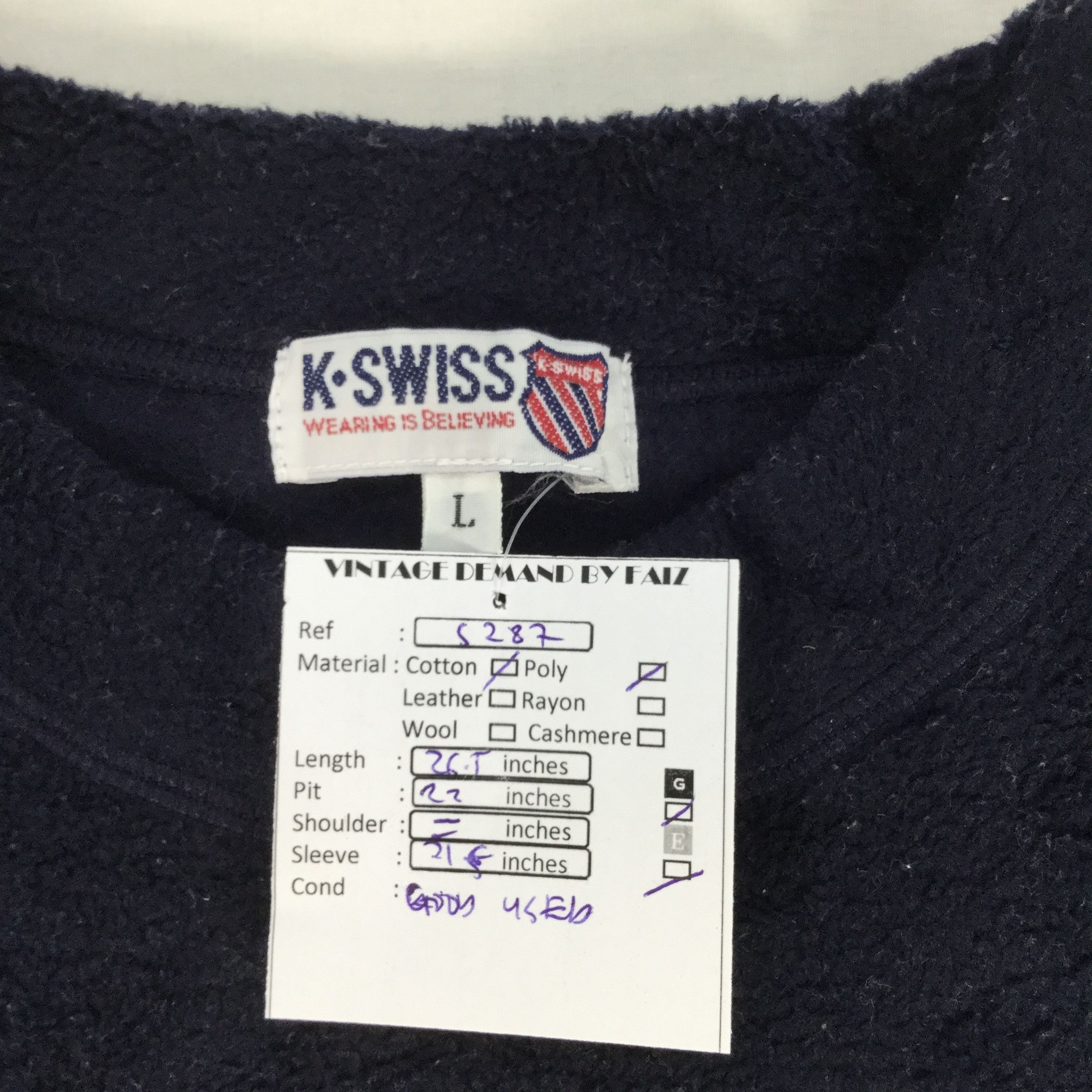 Vintage K Swiss Fleece Sweatshirt