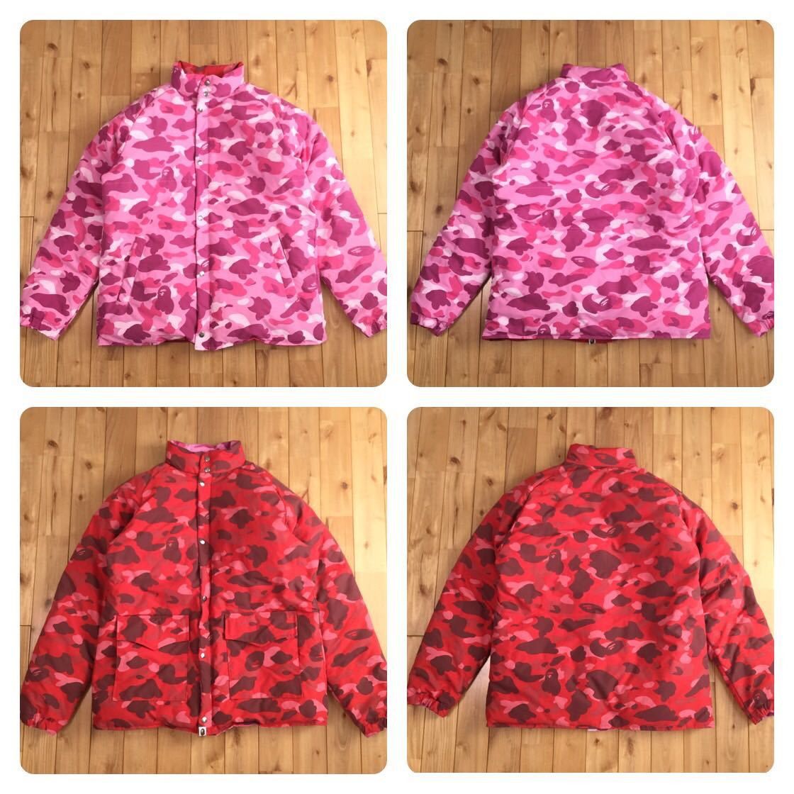 Bape Bape pink Color Camo Reversible Down Jacket | Grailed