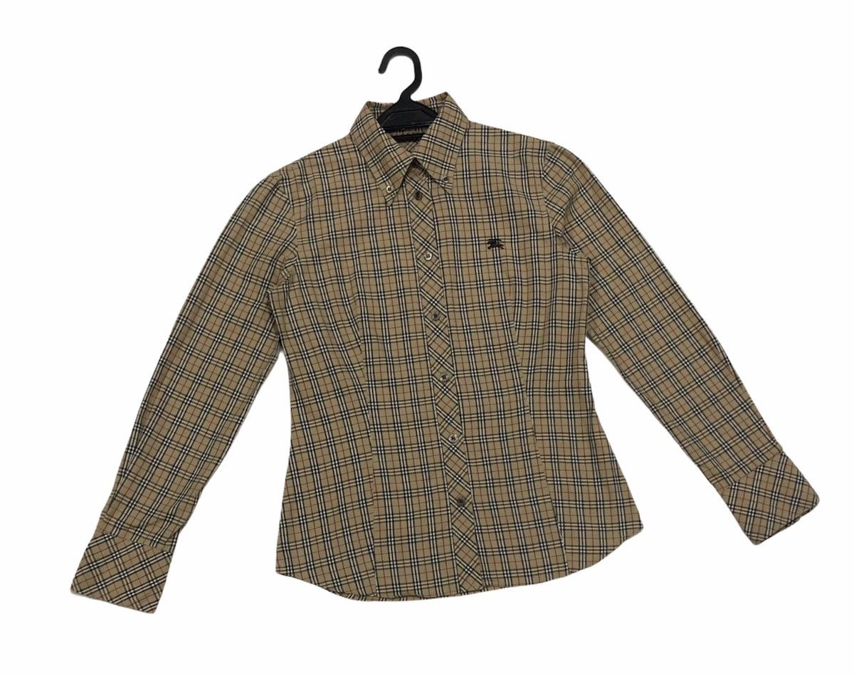 Burberry Vtg Burberrys Blue Label Novacheck Long Sleeve Shirt Women Size S / US 4 / IT 40 - 7 Thumbnail