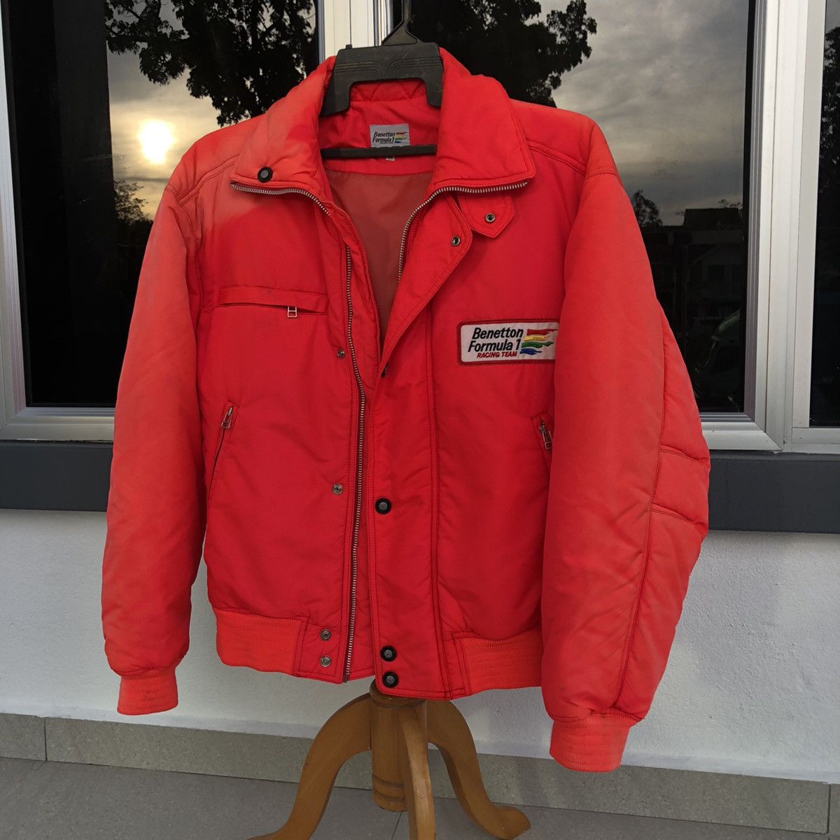 United Colors Of Benetton Benetton Formula1Racing Team distressed Faded Bomber Jacket Size US L / EU 52-54 / 3 - 6 Thumbnail