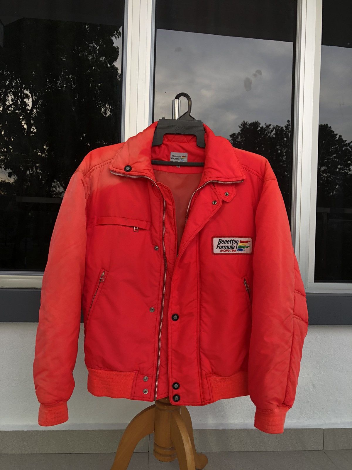 United Colors Of Benetton Benetton Formula1Racing Team distressed Faded Bomber Jacket Size US L / EU 52-54 / 3 - 4 Thumbnail