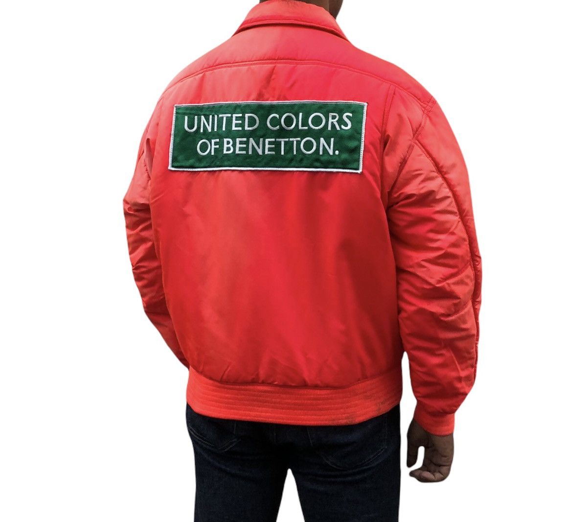 United Colors Of Benetton Benetton Formula1Racing Team distressed Faded Bomber Jacket Size US L / EU 52-54 / 3 - 2 Thumbnail