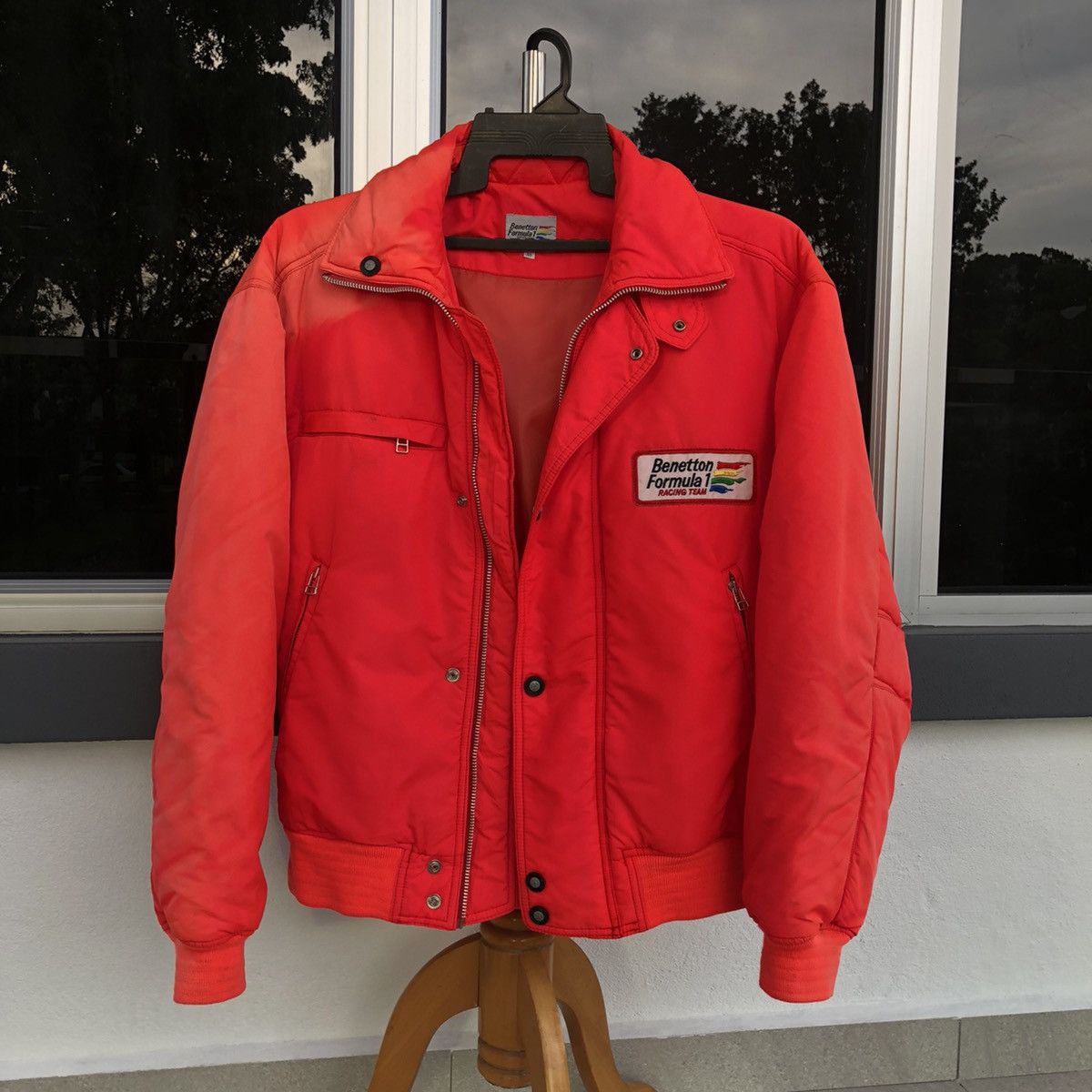 United Colors Of Benetton Benetton Formula1Racing Team distressed Faded Bomber Jacket Size US L / EU 52-54 / 3 - 11 Thumbnail