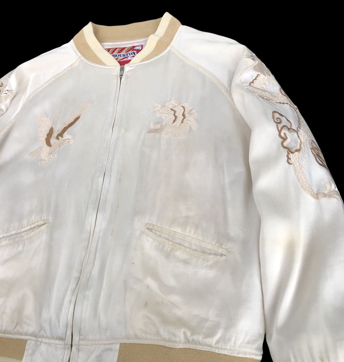 Japanese Brand Japanese Brand Houston Sukajan Eagle Dragon Cream Jacket Size US M / EU 48-50 / 2 - 12 Thumbnail
