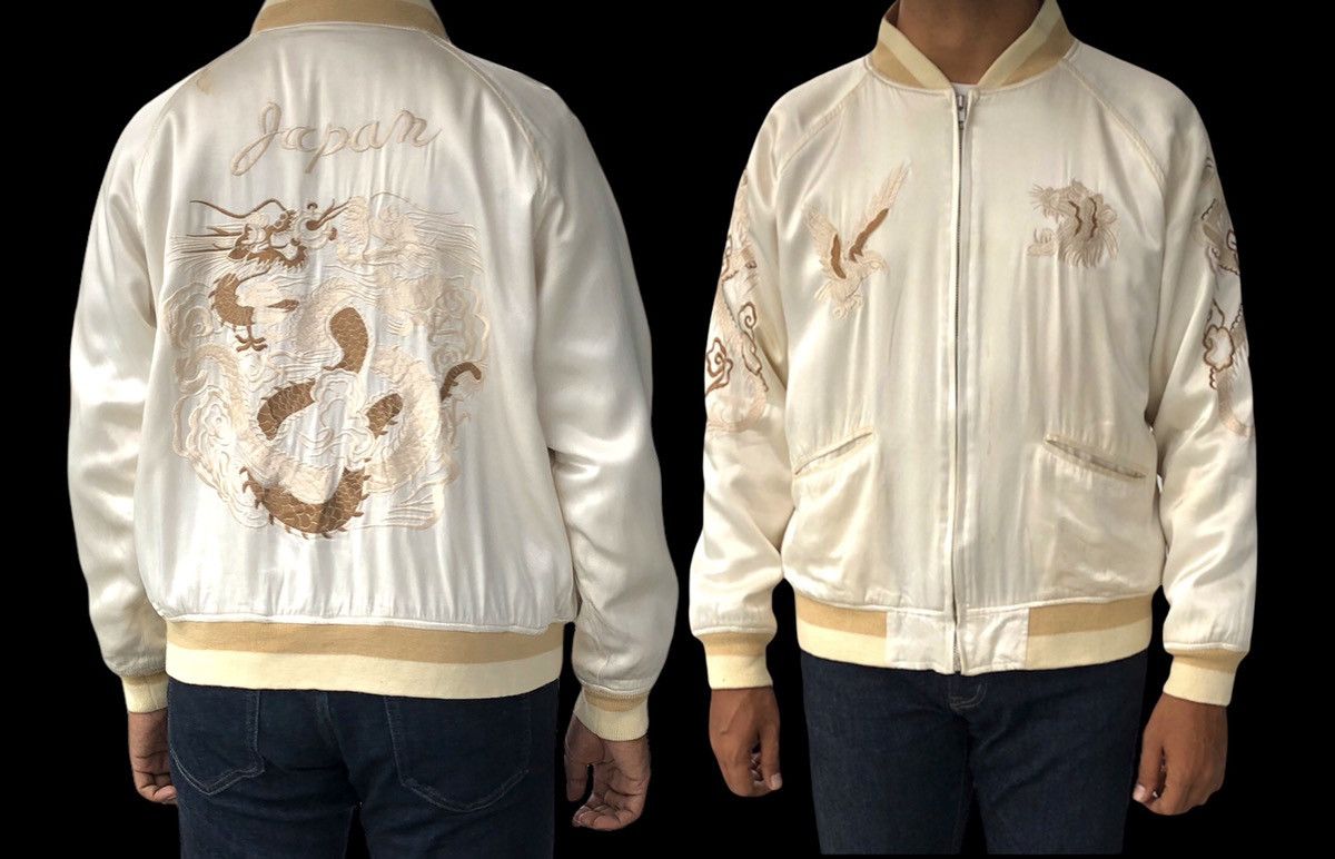 Japanese Brand Japanese Brand Houston Sukajan Eagle Dragon Cream Jacket Size US M / EU 48-50 / 2 - 1 Thumbnail