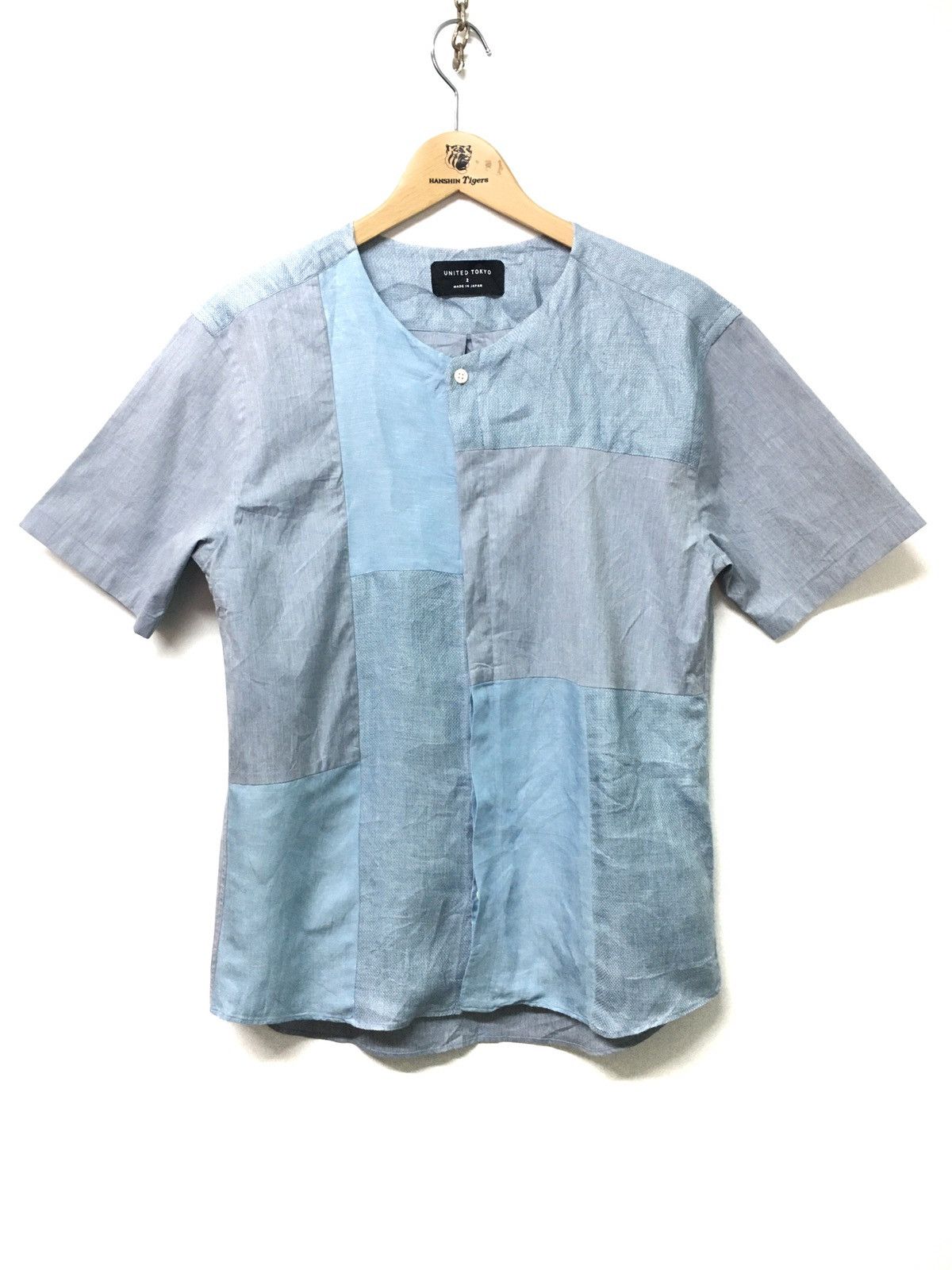 Issey Miyake RARE!!United Tokyo Patchwork Linnen Cotton Collarless Size US M / EU 48-50 / 2 - 1 Thumbnail