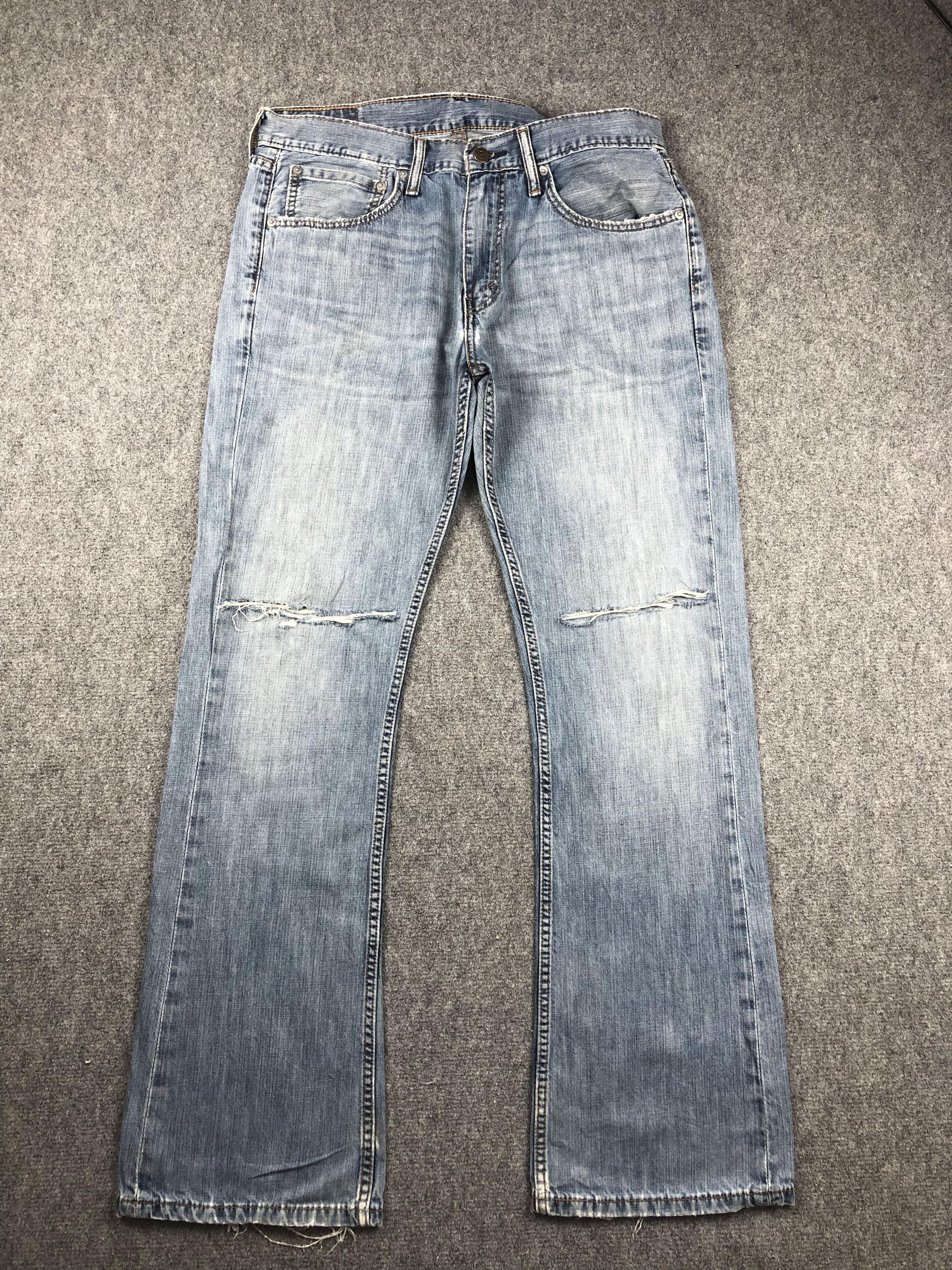 image of Levis 527 Faded Blue Jeans in Blue Denim, Men's (Size 35)
