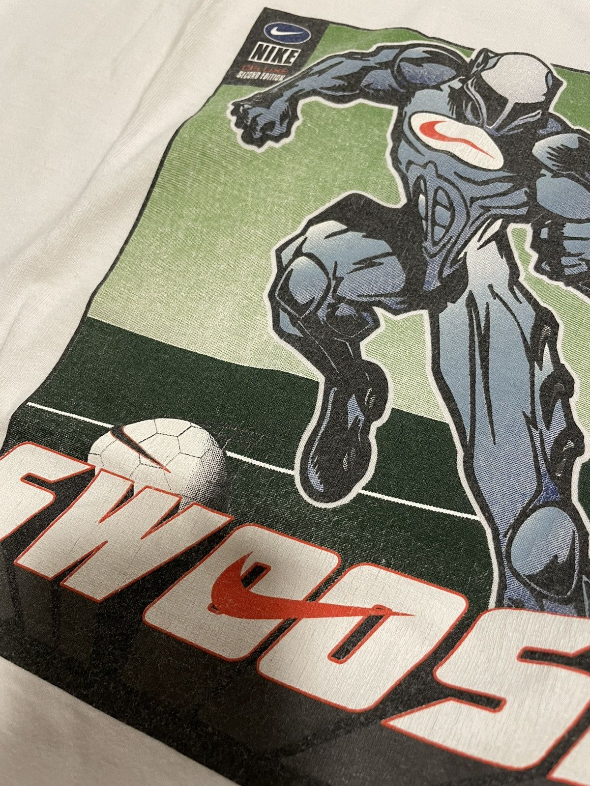 Nike × Vintage Vintage Rare 90s Nike Swoosh Man tee Size US L / EU 52-54 / 3 - 5 Thumbnail