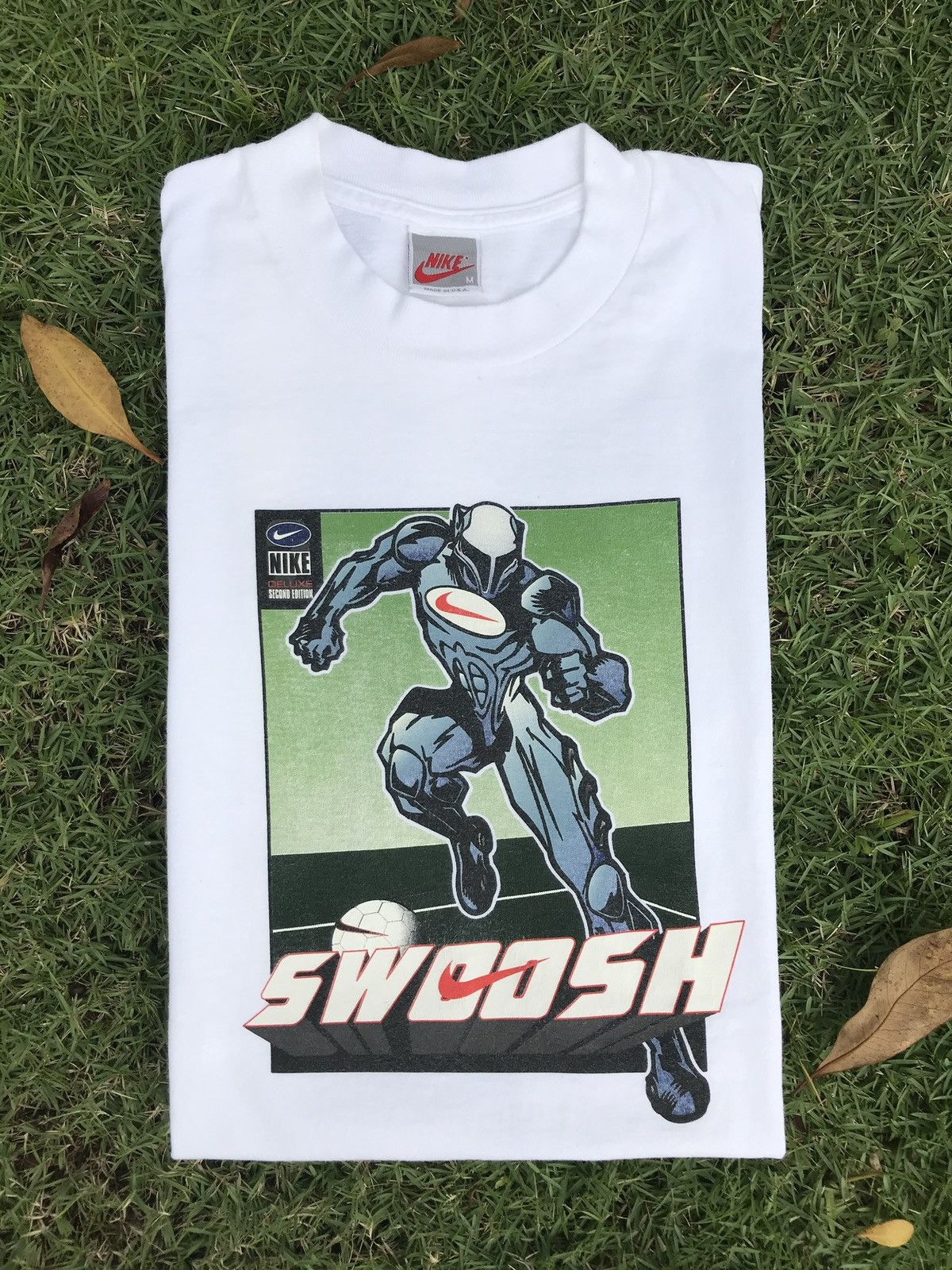 Nike × Vintage Vintage Rare 90s Nike Swoosh Man tee Size US L / EU 52-54 / 3 - 1 Thumbnail