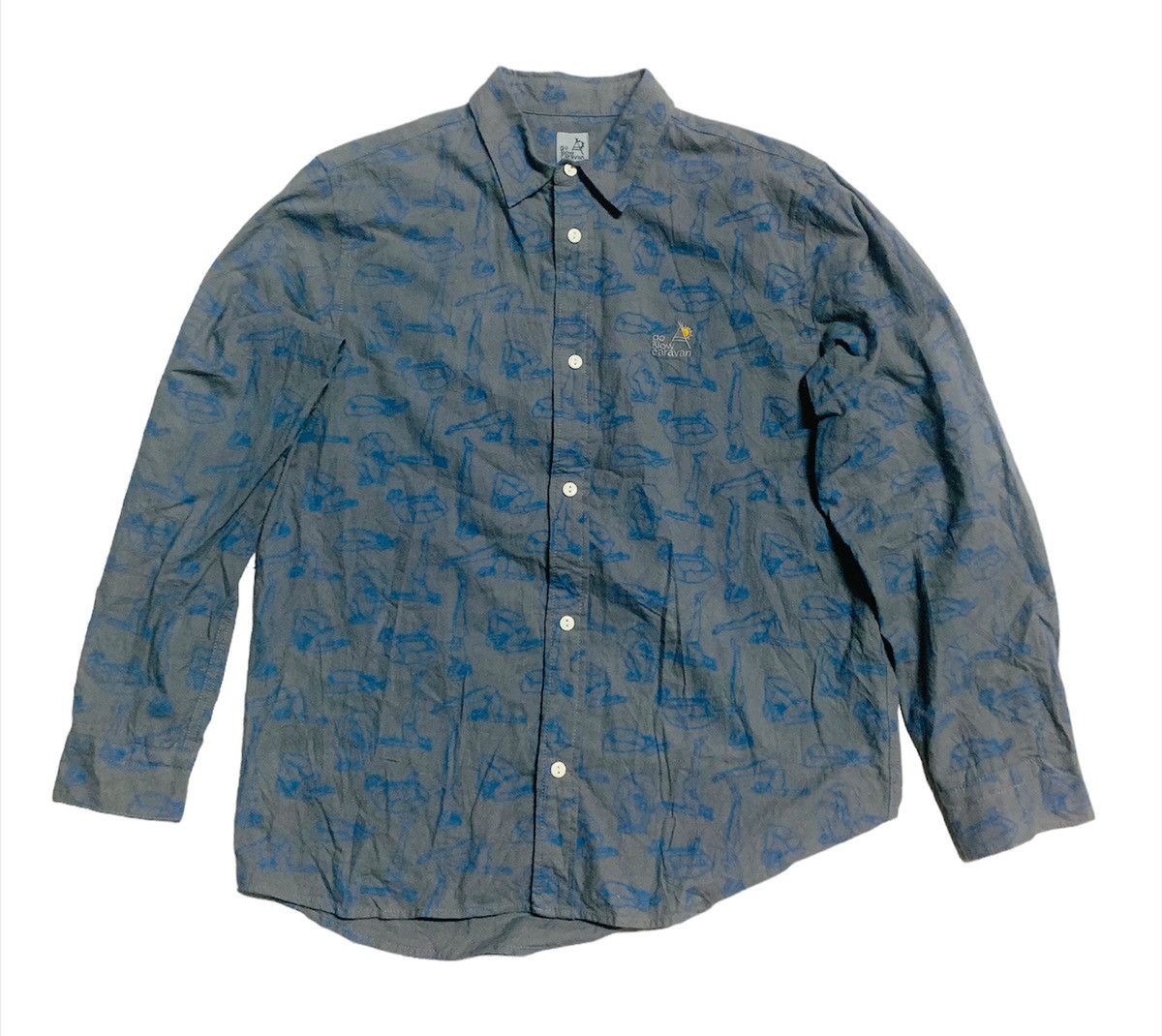 go slow caravan GO SLOW CARAVAN EMBROIDERY LOGO GREY FULLPRINT FLANNEL Size US M / EU 48-50 / 2 - 1 Thumbnail