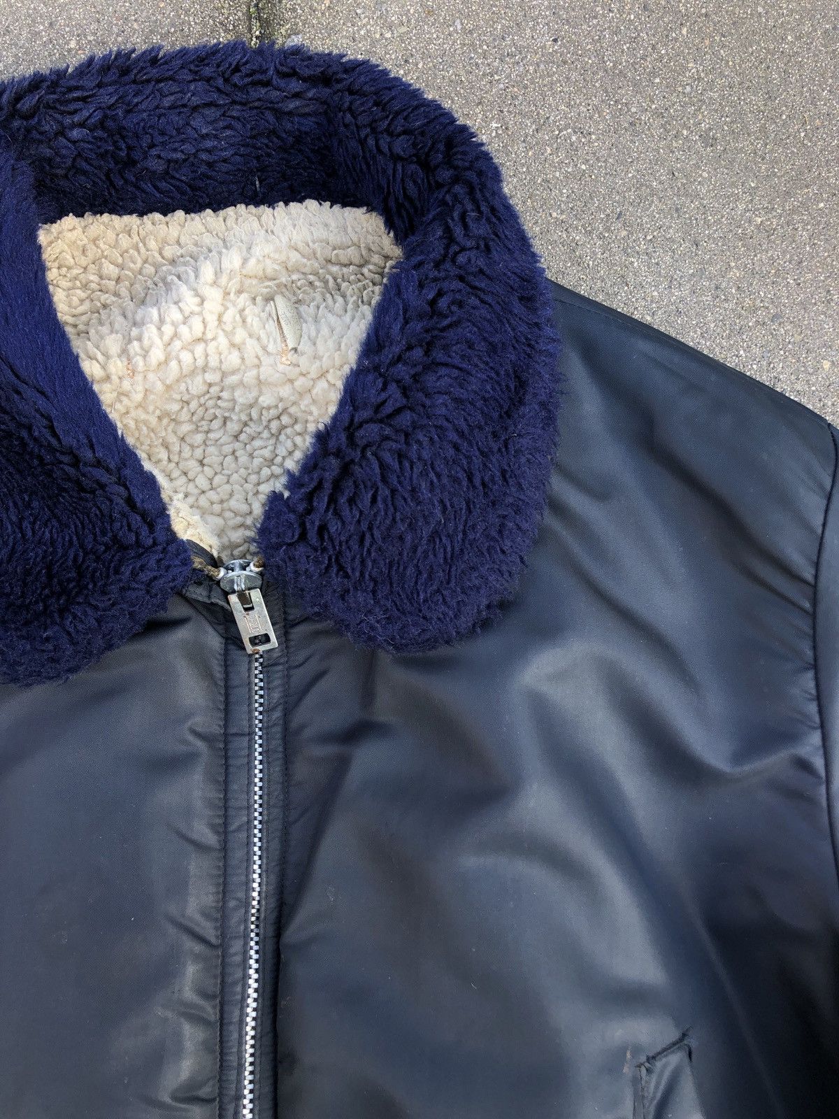 Vintage 50s sherpa lined fur bomber flight jacket wwII