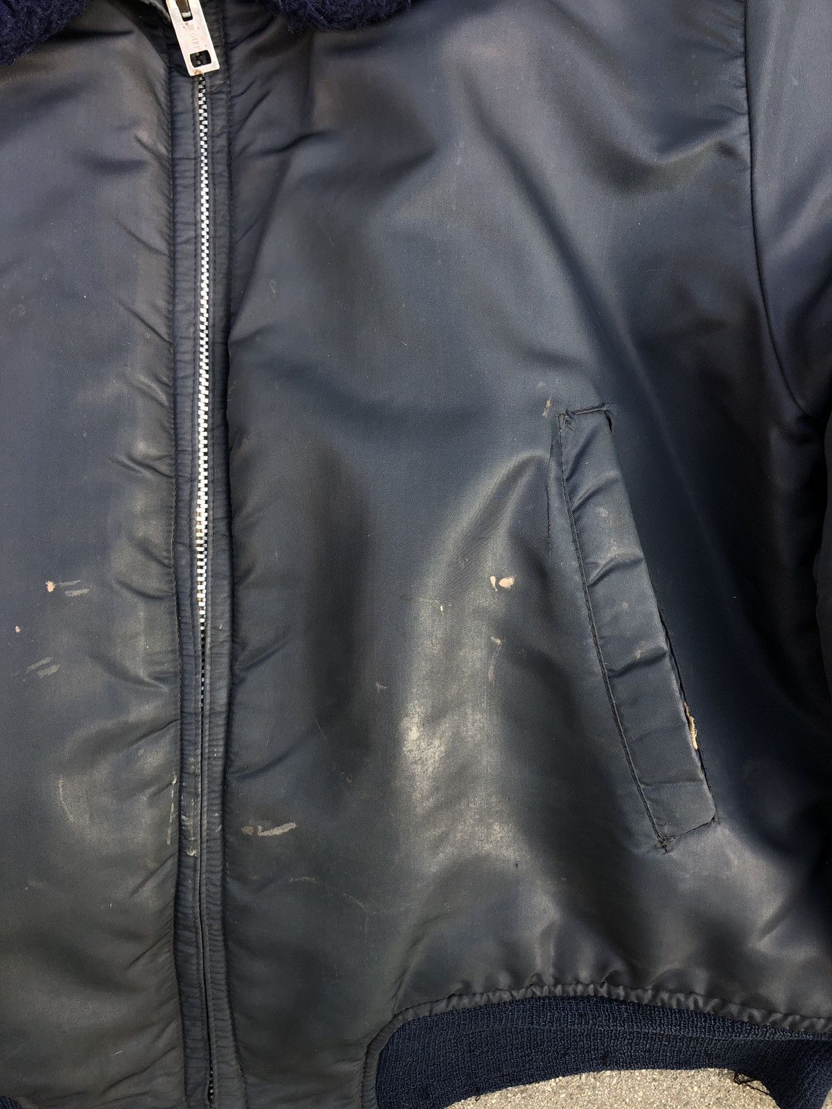 Vintage 50s sherpa lined fur bomber flight jacket wwII