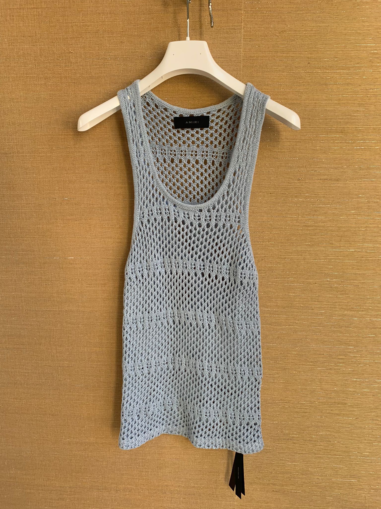 image of Amiri Crochet Tank Top in Light Blue, Men's (Size Medium)