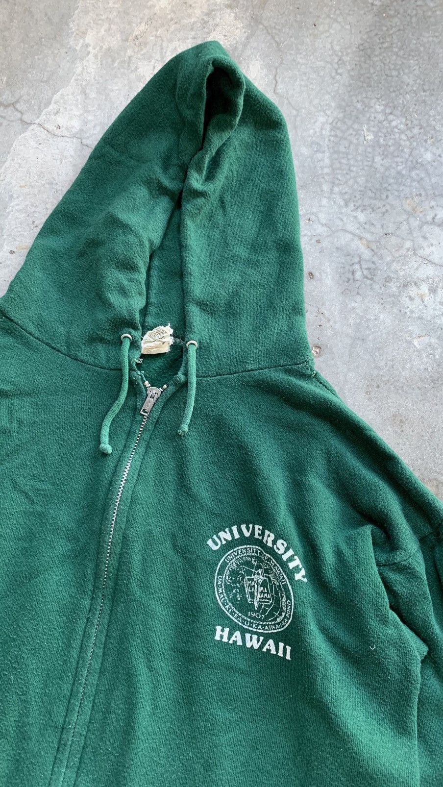 Velva Sheen Vintage USA 70s Universiy Hawaii Zip Up Sweatshirt Hoodie Size US M / EU 48-50 / 2 - 2 Thumbnail