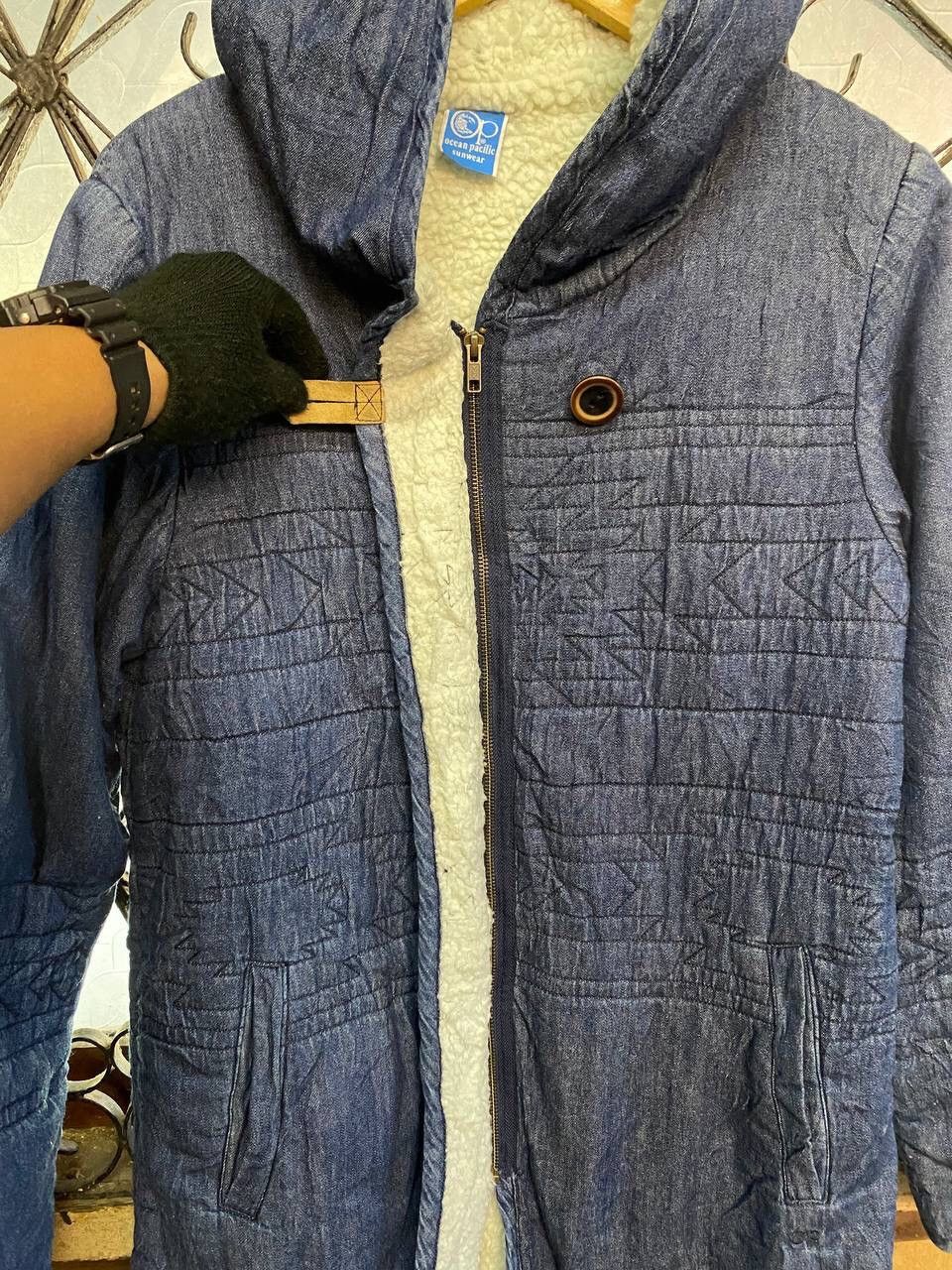 Ocean Pacific OCEAN PACIFIC WINTER DENIM PUFFER HOODED COAT Size US L / EU 52-54 / 3 - 8 Thumbnail
