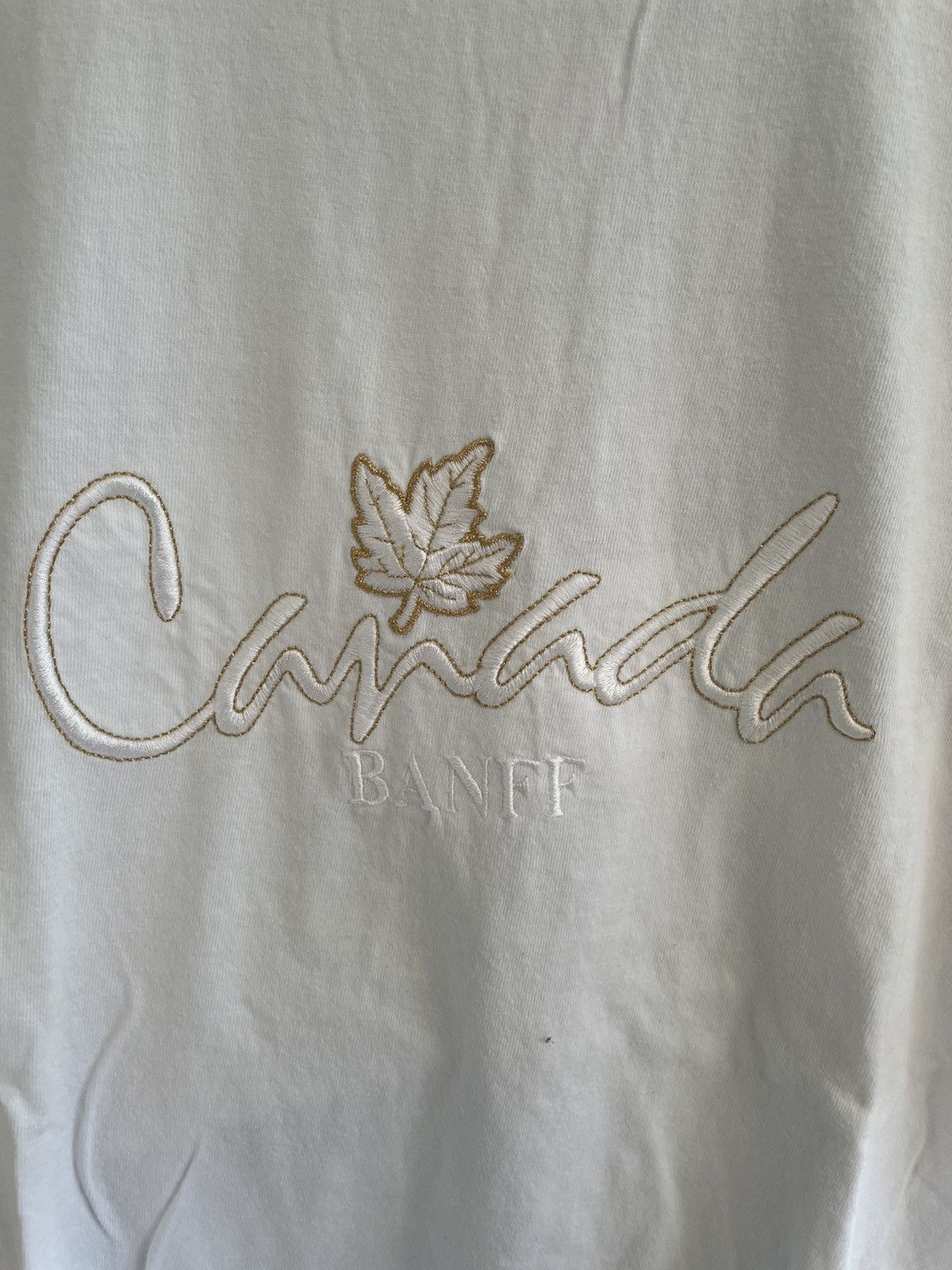Vintage × White's Boots Vintage Canada BANFF White T-shirt Size US L / EU 52-54 / 3 - 2 Thumbnail