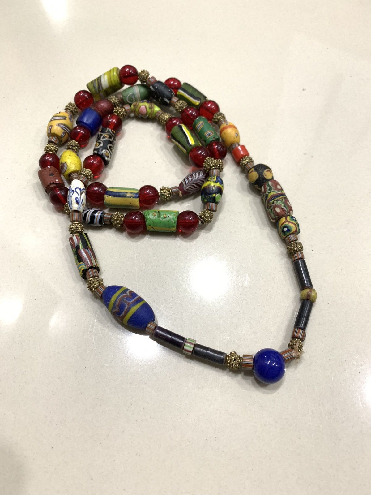 Jewelry VINTAGE VENETIAN AFRICAN GLASS TRADE BEADS STRAND NECKLACE Size 30 - 1 Thumbnail