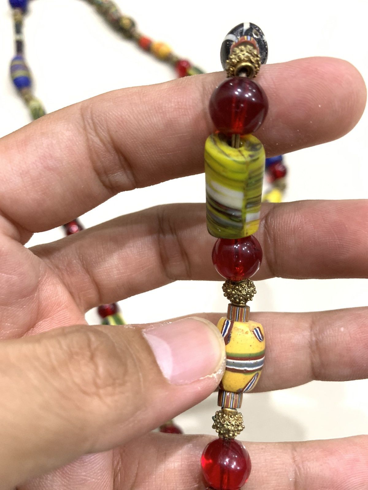Jewelry VINTAGE VENETIAN AFRICAN GLASS TRADE BEADS STRAND NECKLACE Size 30 - 3 Thumbnail