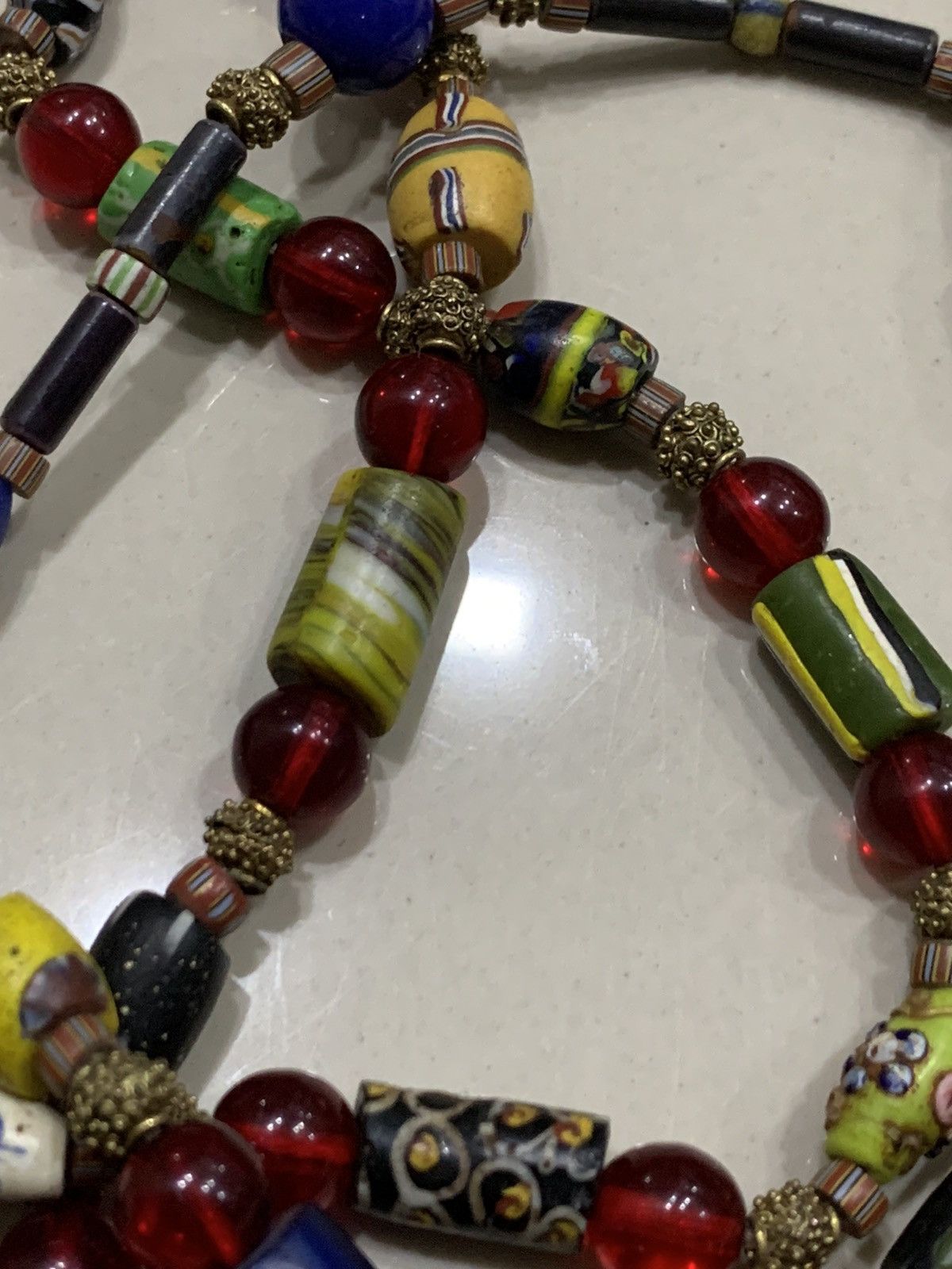Jewelry VINTAGE VENETIAN AFRICAN GLASS TRADE BEADS STRAND NECKLACE Size 30 - 5 Thumbnail