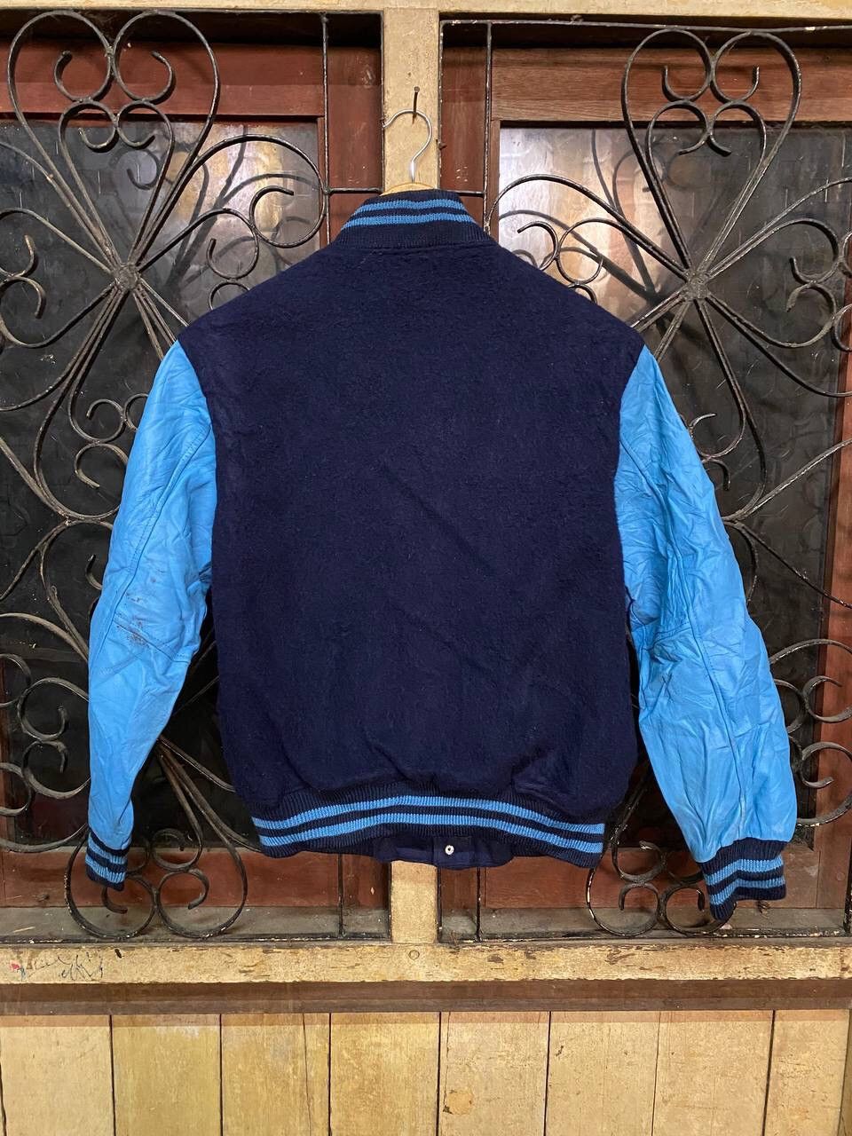 Japanese Brand Varsity Navy Wool and Genuine Sky Leather Size US S / EU 44-46 / 1 - 4 Thumbnail
