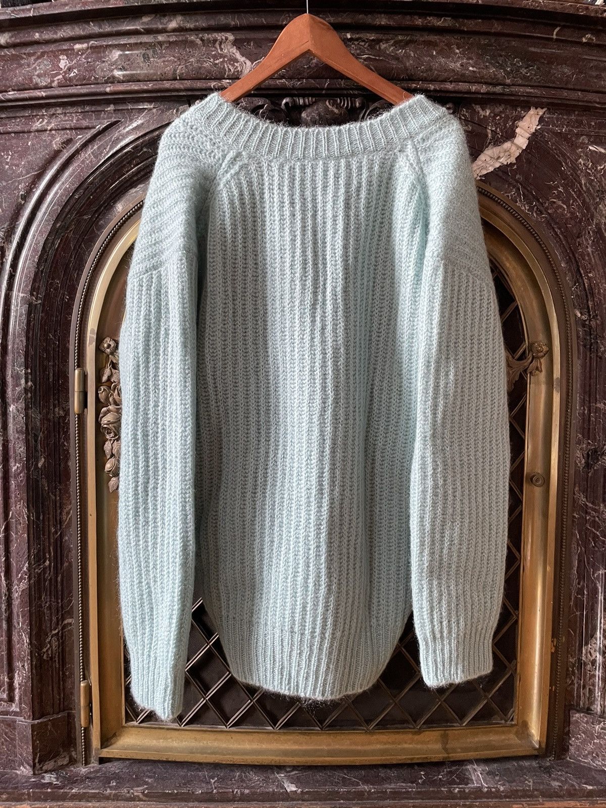 Calvin Klein 205W39NYC × Raf Simons Oversized V Neck Knit Baby Blue Size US S / EU 44-46 / 1 - 2 Thumbnail