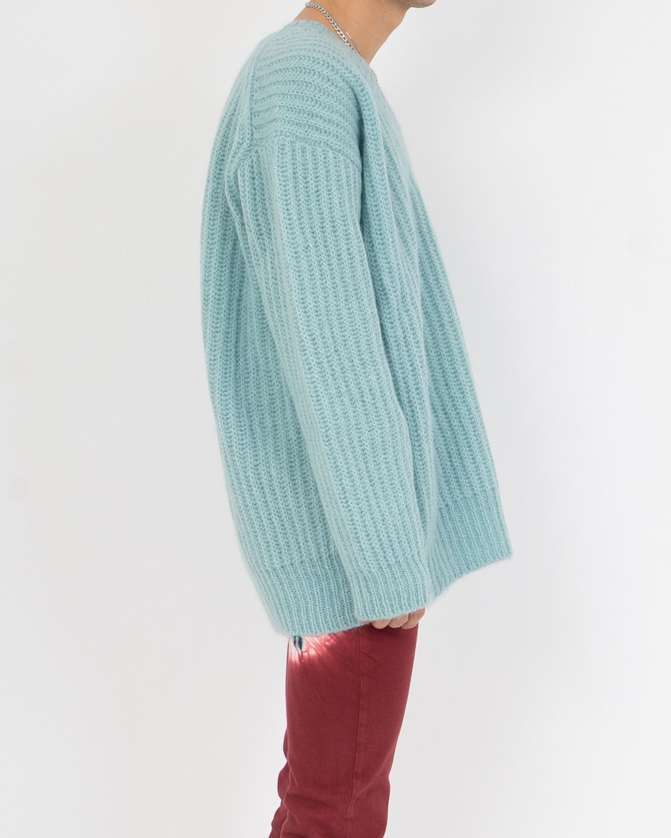 Calvin Klein 205W39NYC × Raf Simons Oversized V Neck Knit Baby Blue Size US S / EU 44-46 / 1 - 9 Thumbnail