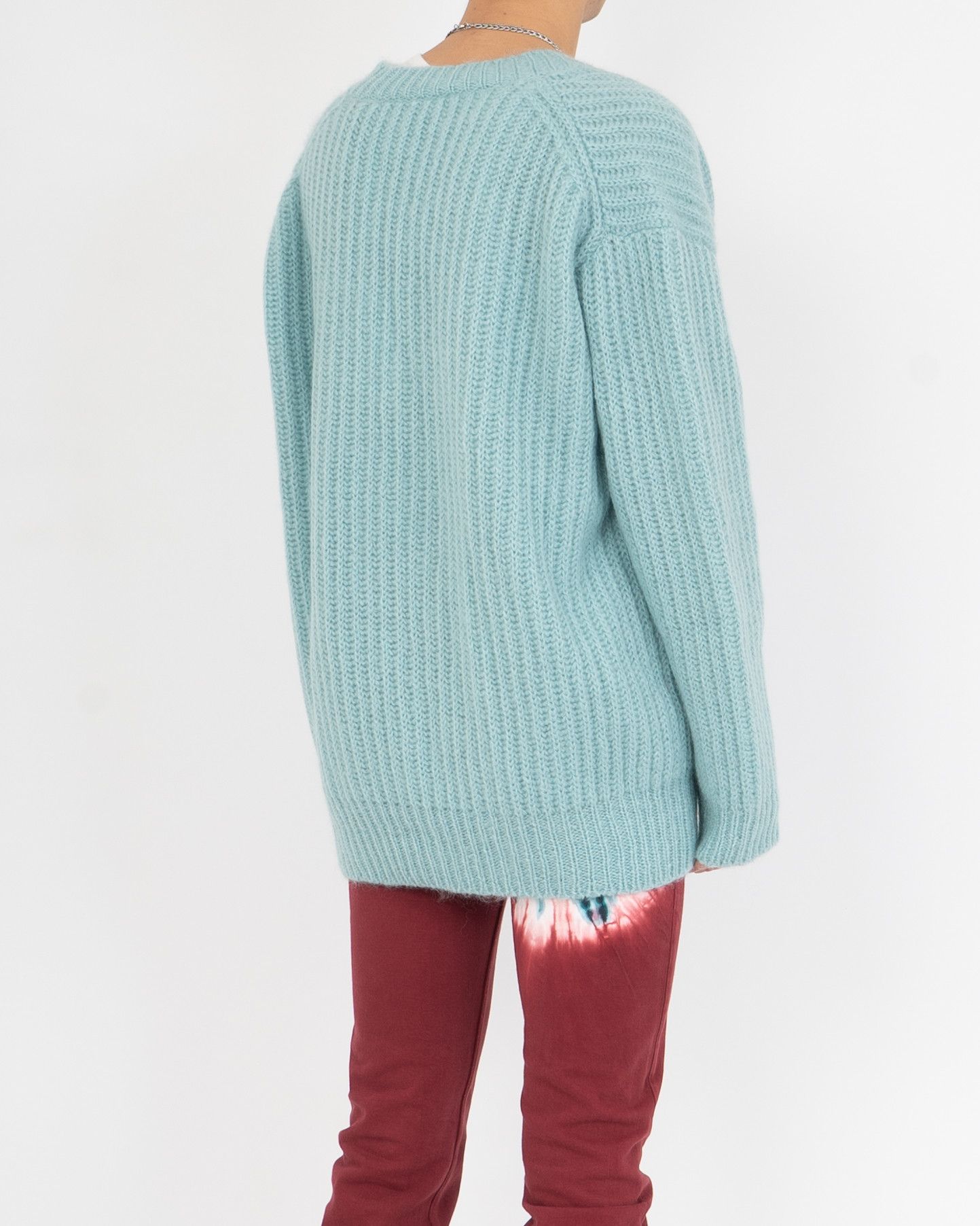 Calvin Klein 205W39NYC × Raf Simons Oversized V Neck Knit Baby Blue Size US S / EU 44-46 / 1 - 10 Thumbnail