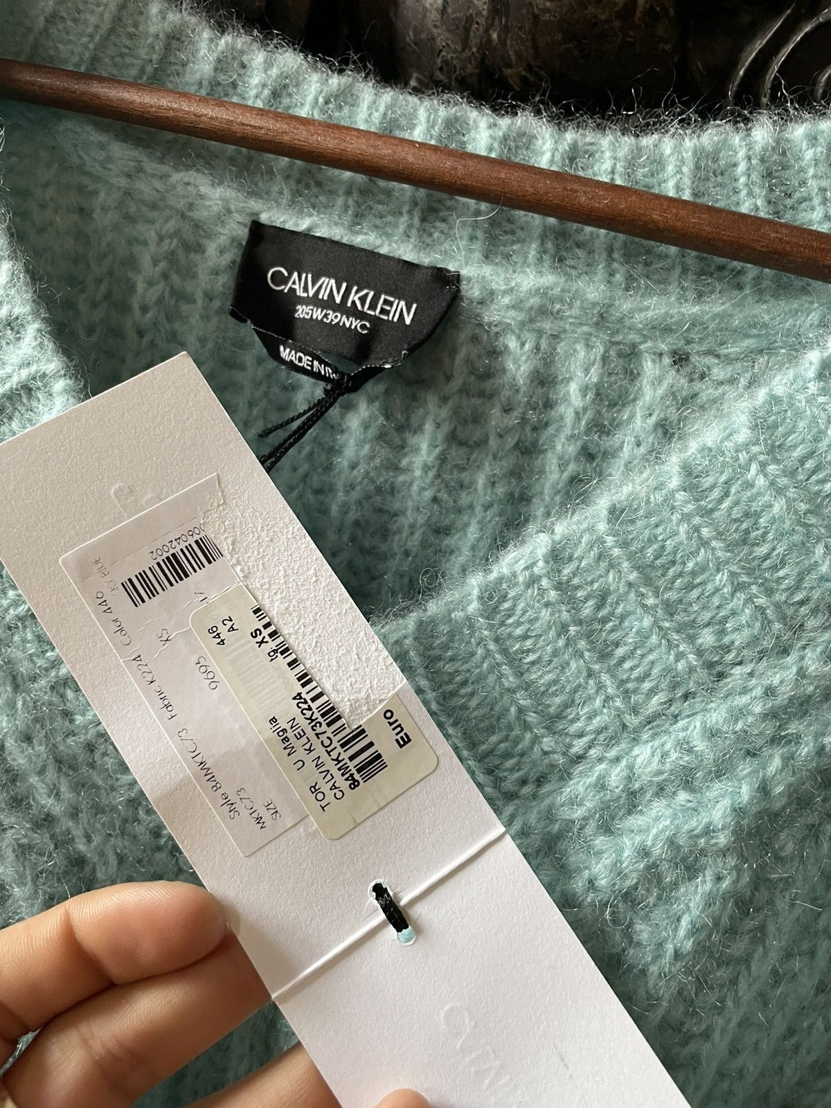 Calvin Klein 205W39NYC × Raf Simons Oversized V Neck Knit Baby Blue Size US S / EU 44-46 / 1 - 4 Thumbnail