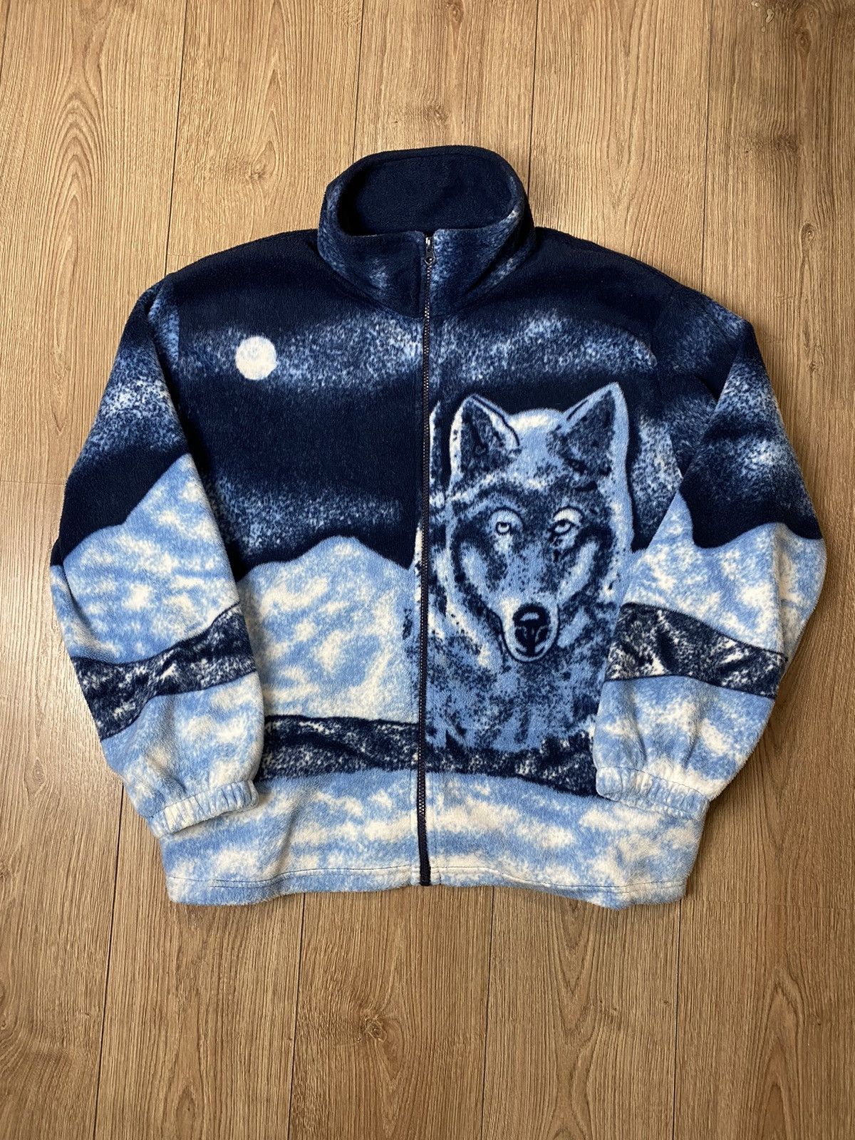 Vintage Vintage Fleece With Wolf Rare! Size US L / EU 52-54 / 3 - 1 Thumbnail
