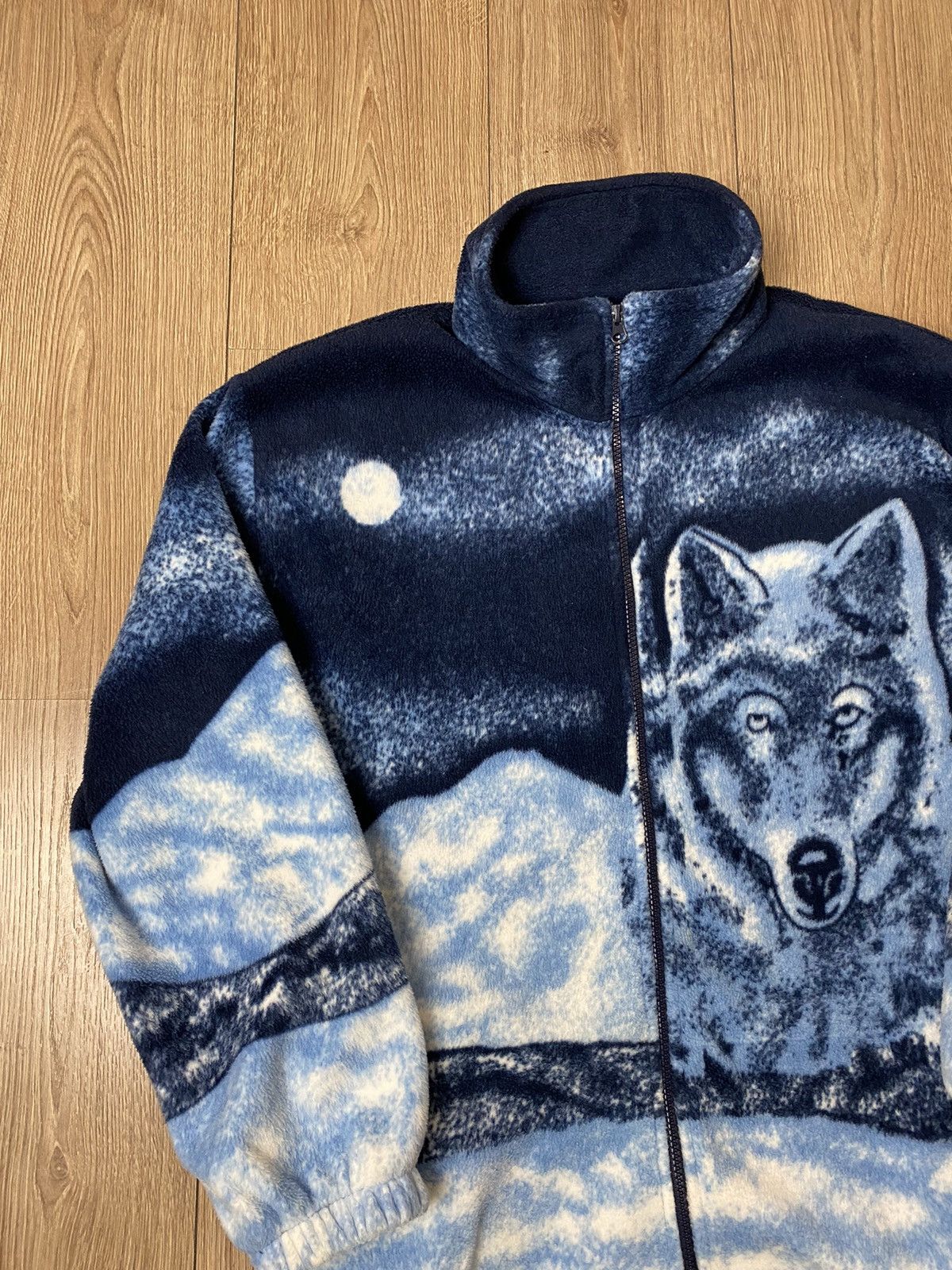 Vintage Vintage Fleece With Wolf Rare! Size US L / EU 52-54 / 3 - 3 Thumbnail