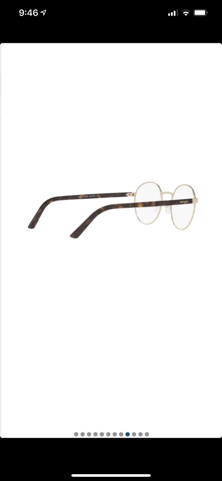 Prada × Vintage NEW Prada VPR52 Round Gold Glasses Eyeglasses Size ONE SIZE - 6 Thumbnail