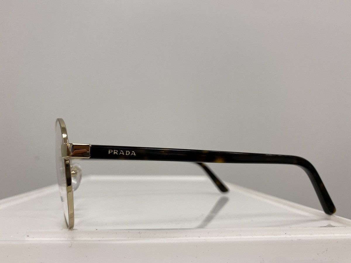 Prada × Vintage NEW Prada VPR52 Round Gold Glasses Eyeglasses Size ONE SIZE - 8 Thumbnail